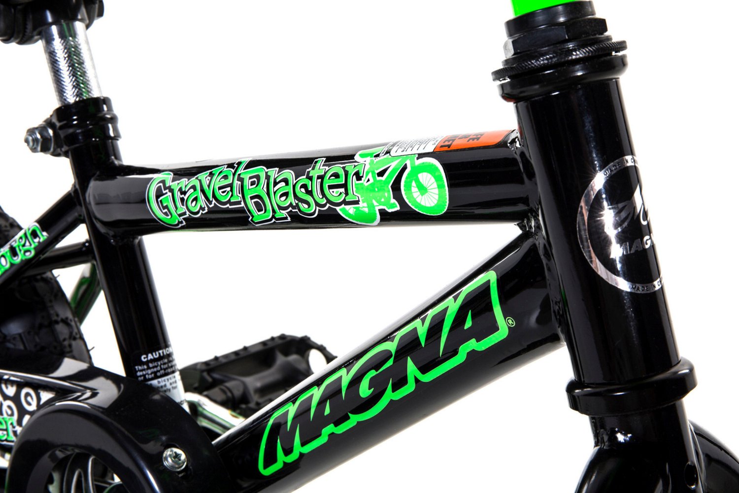 Black/Green Dynacraft Magna Gravel Blaster Boys BMX Street/Dirt Bike 12in Renewed