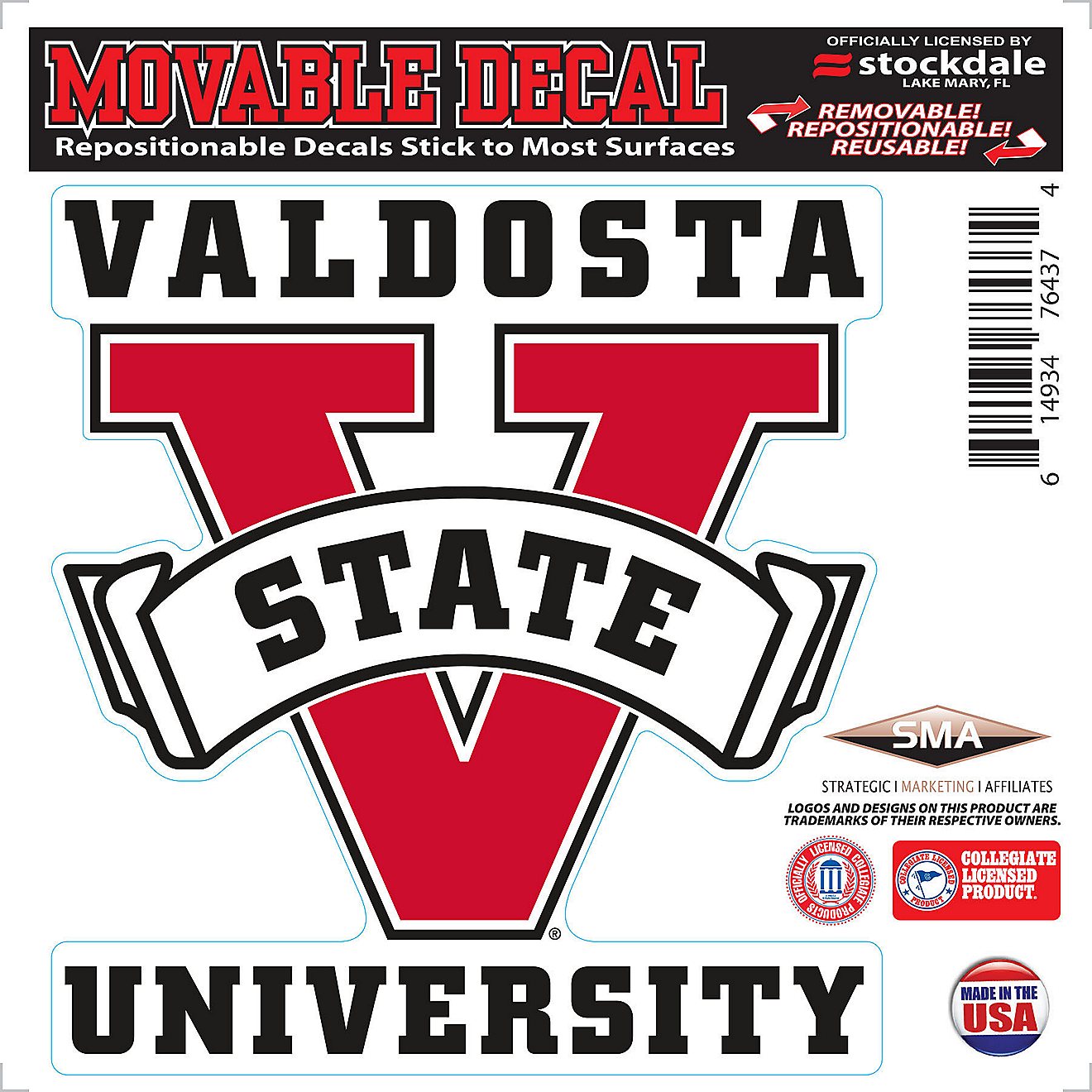 Stockdale Valdosta State University 6 x 6 in Decal                                                                               - view number 1