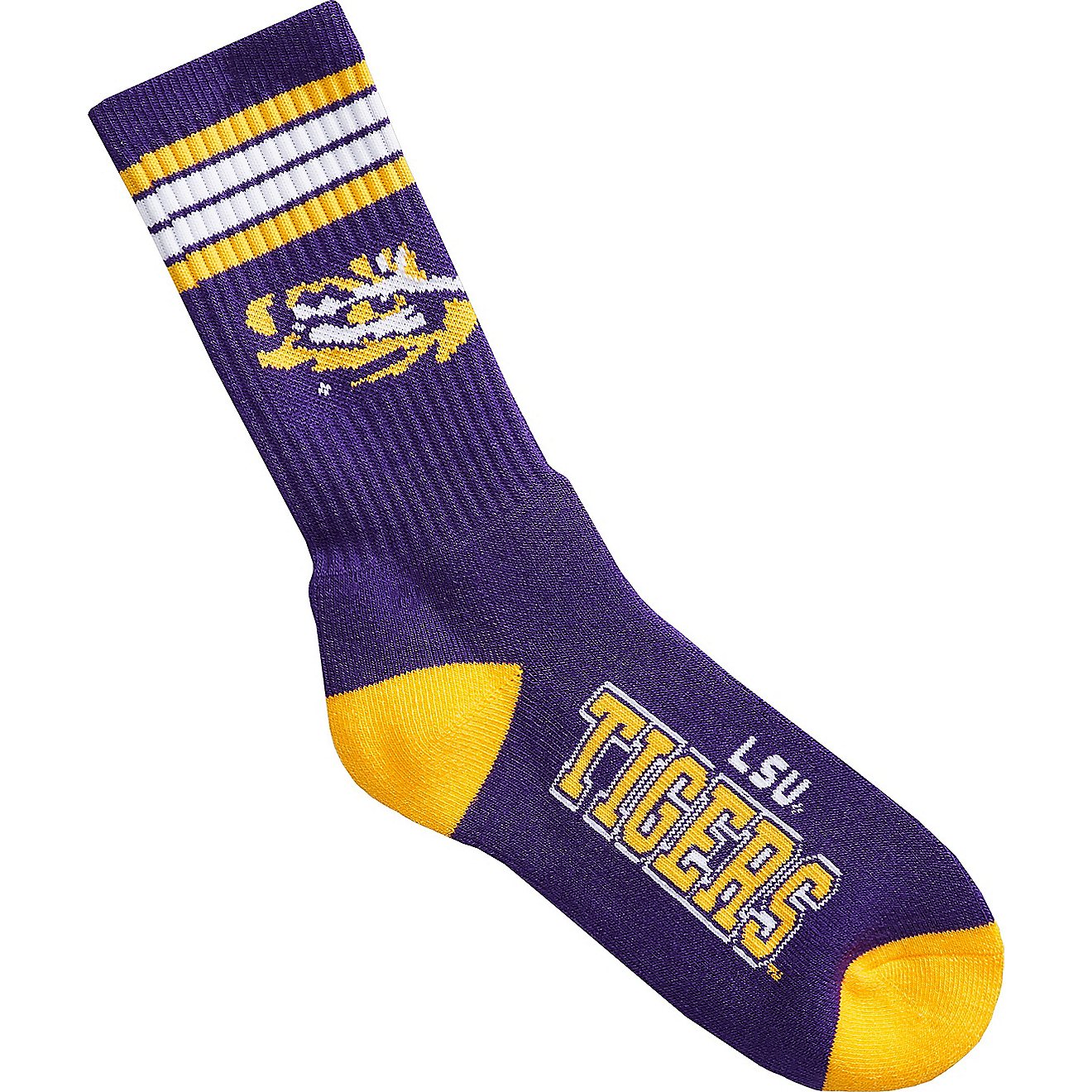 For Bare Feet Adults' Louisiana State University 4-Stripe Deuce Socks                                                            - view number 3