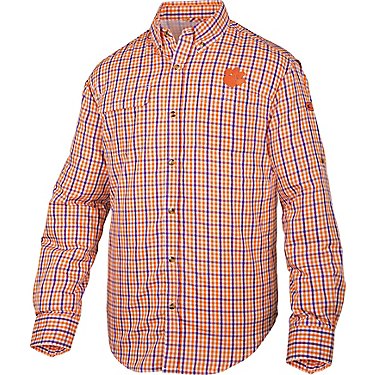 Drake Waterfowl Men's Clemson University Gingham Wingshooter's Button-Down Shirt