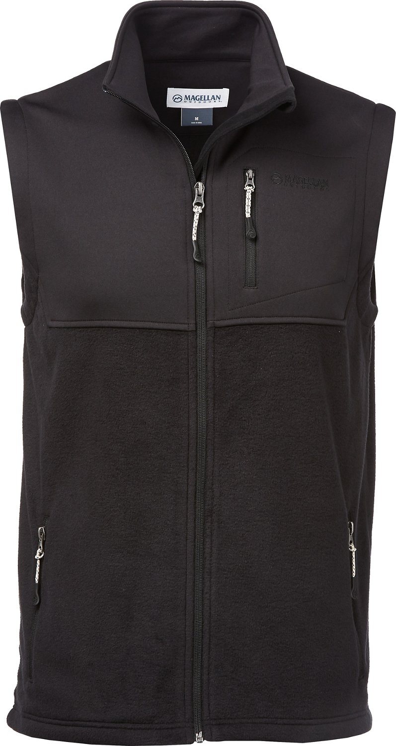 Magellan Outdoors Men's Softshell Hybrid Full Zip Vest Academy