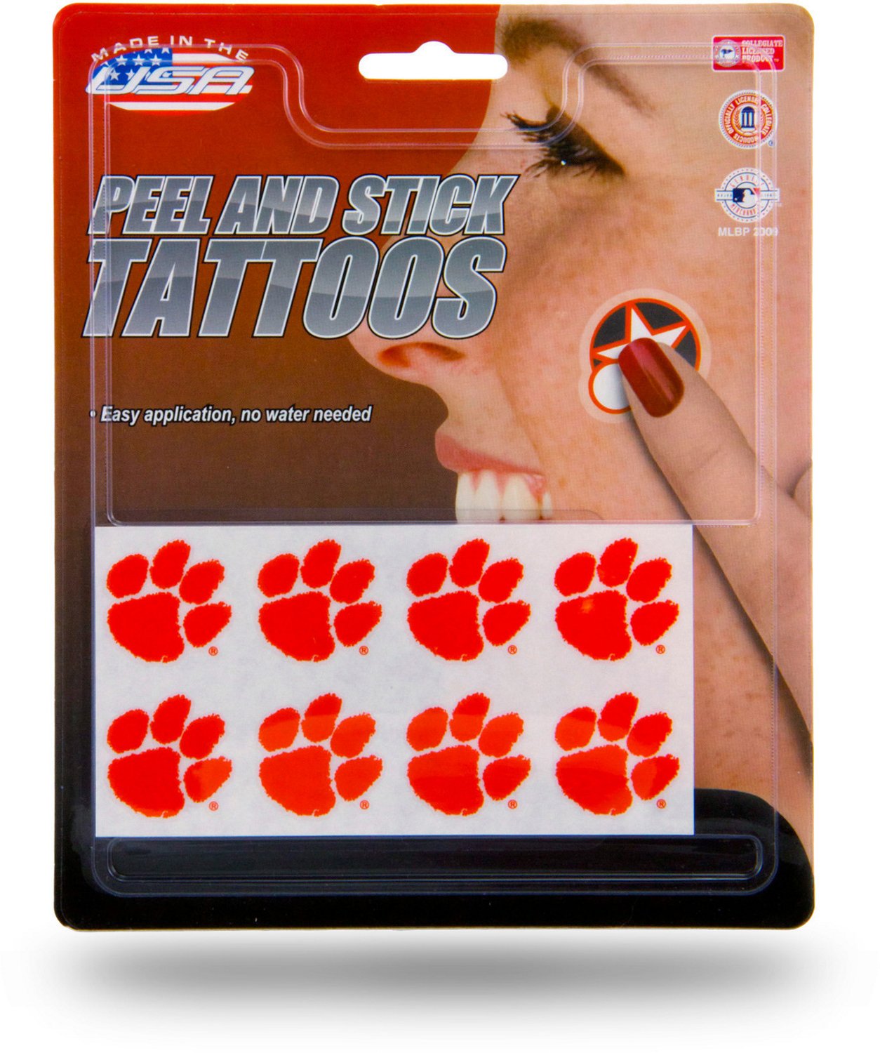 Rico Clemson University 8 Piece Face Tattoo Set