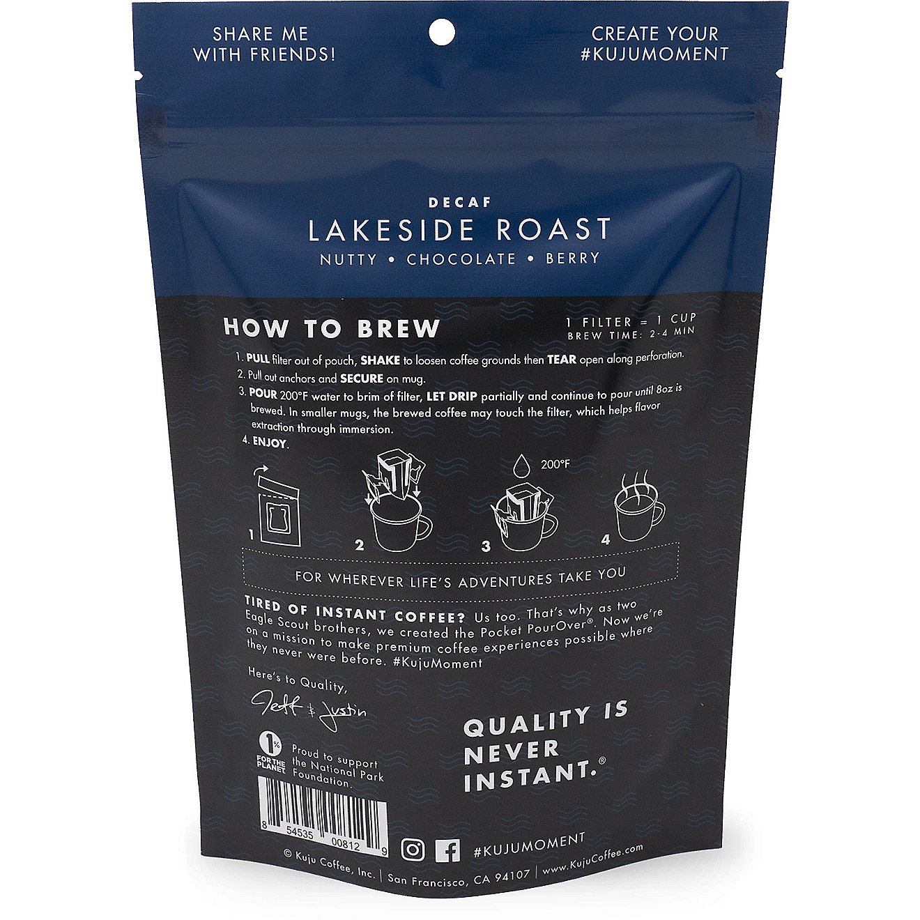 Kuju Coffee Lakeside Roast Decaf Pocket PourOvers 5-Pack                                                                         - view number 2