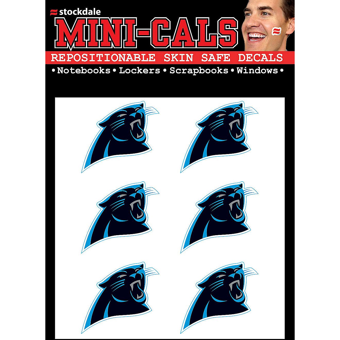 WinCraft Carolina Panthers Face-Cals Decals 6-Pack                                                                               - view number 1