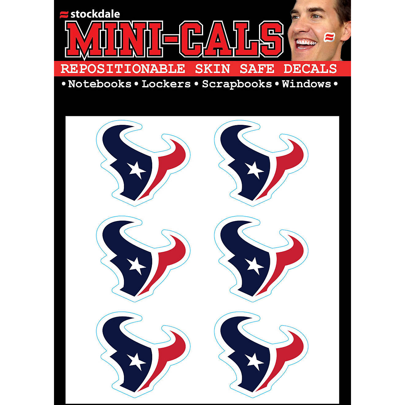 WinCraft Houston Texans Face-Cals Decals 6-Pack                                                                                  - view number 1