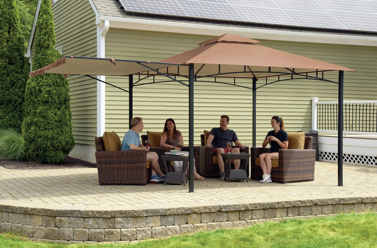 ShelterLogic Redwood 11 ft x 11 ft Canopy Gazebo Academy