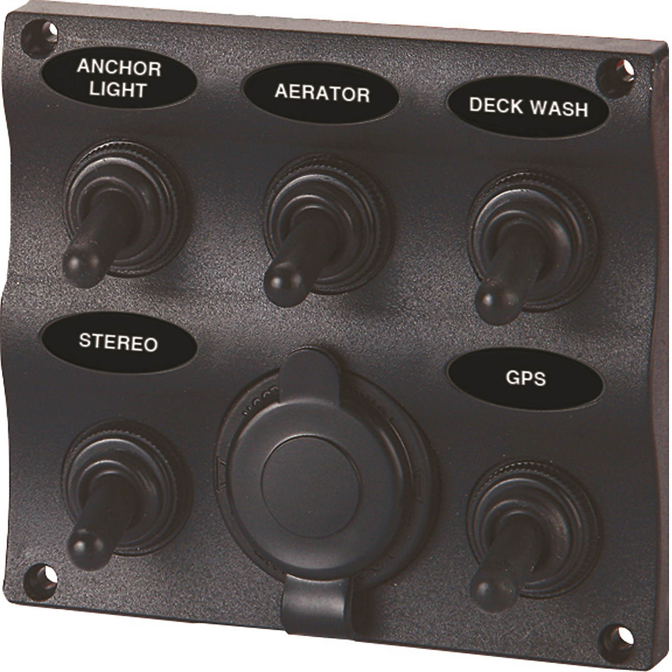 SeaSense 5 Gang Toggle Switch Panel with 12-Volt Outlet                                                                          - view number 1