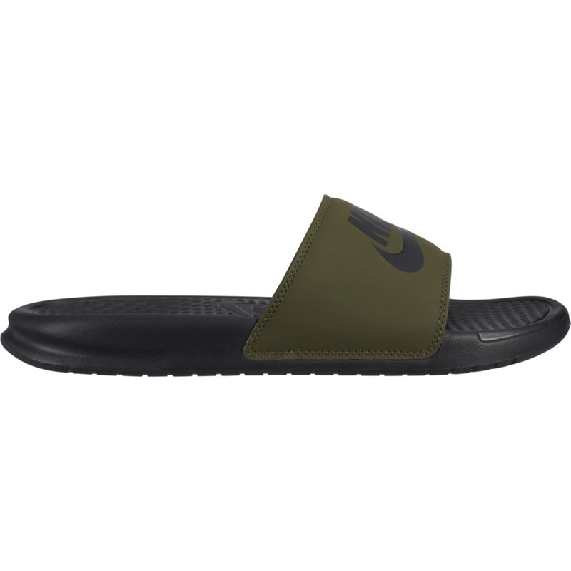 Nike Men's Benassi Just Do It Sports Slides Green Dark/Black, 7 - Soccer Slides at Academy Sports product image
