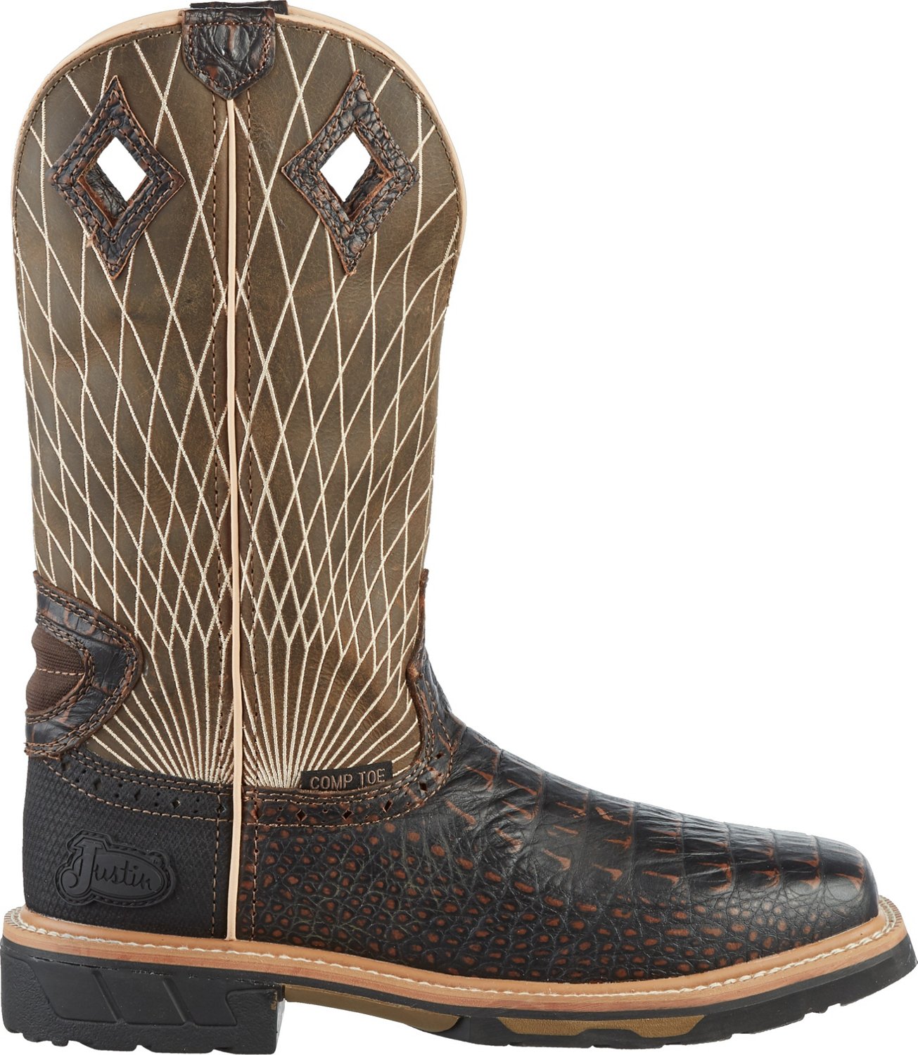 justin steel toe work boots academy