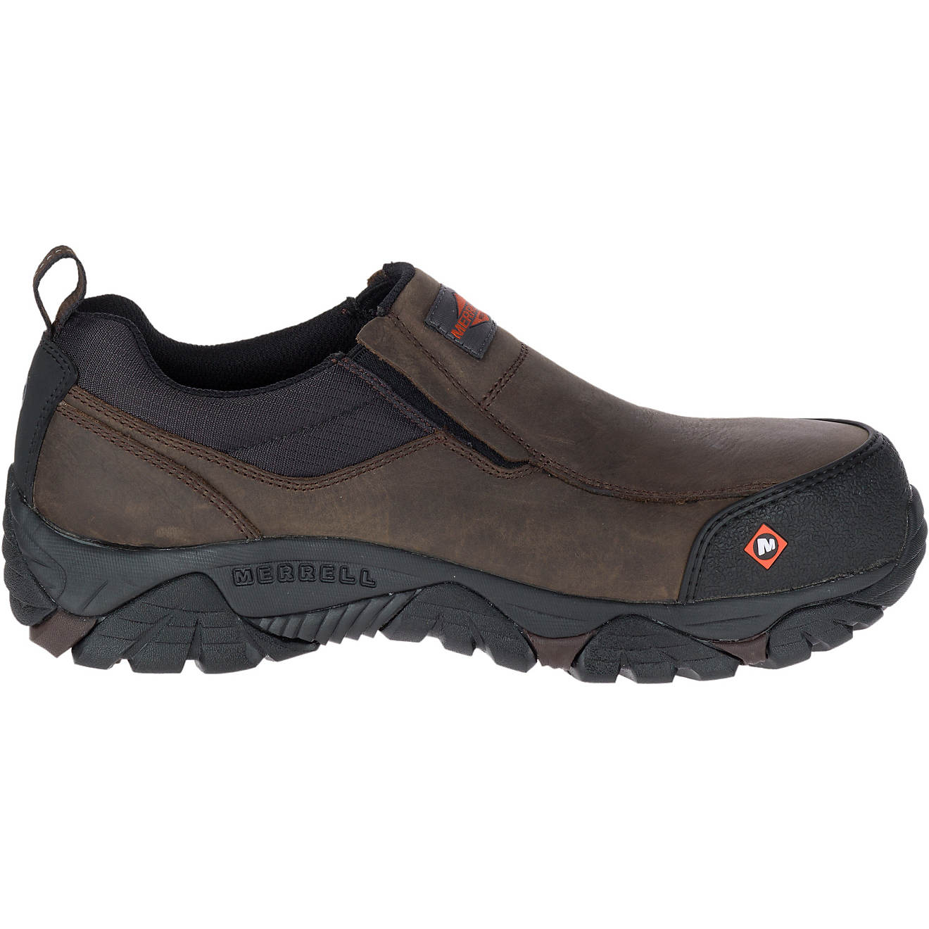 Merrell Men's Moab Rover Moc EH SR Composite Toe Slip on Work Shoes ...