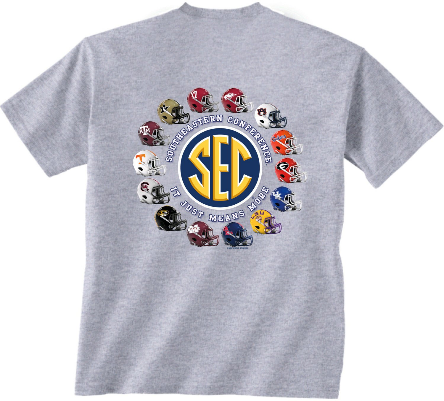 New World Graphics Men's SEC Helmets Tshirt Academy