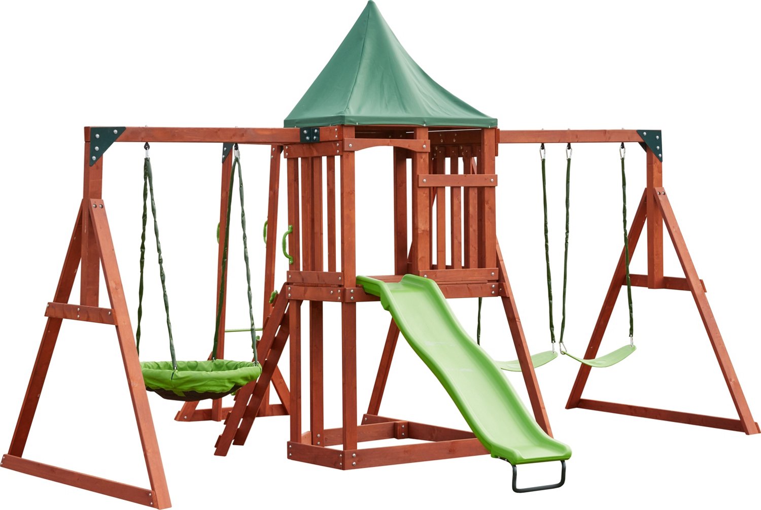 Agame Paradise Peak Wooden Swing Set