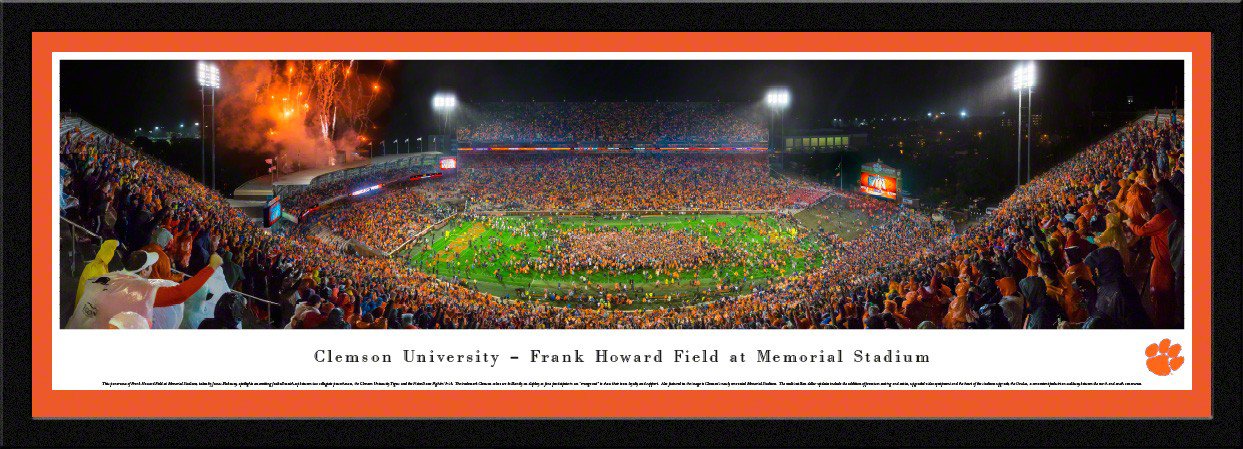 Blakeway Panoramas Clemson University Frank Howard Field At Memorial Stadium Single Mat Select Frame