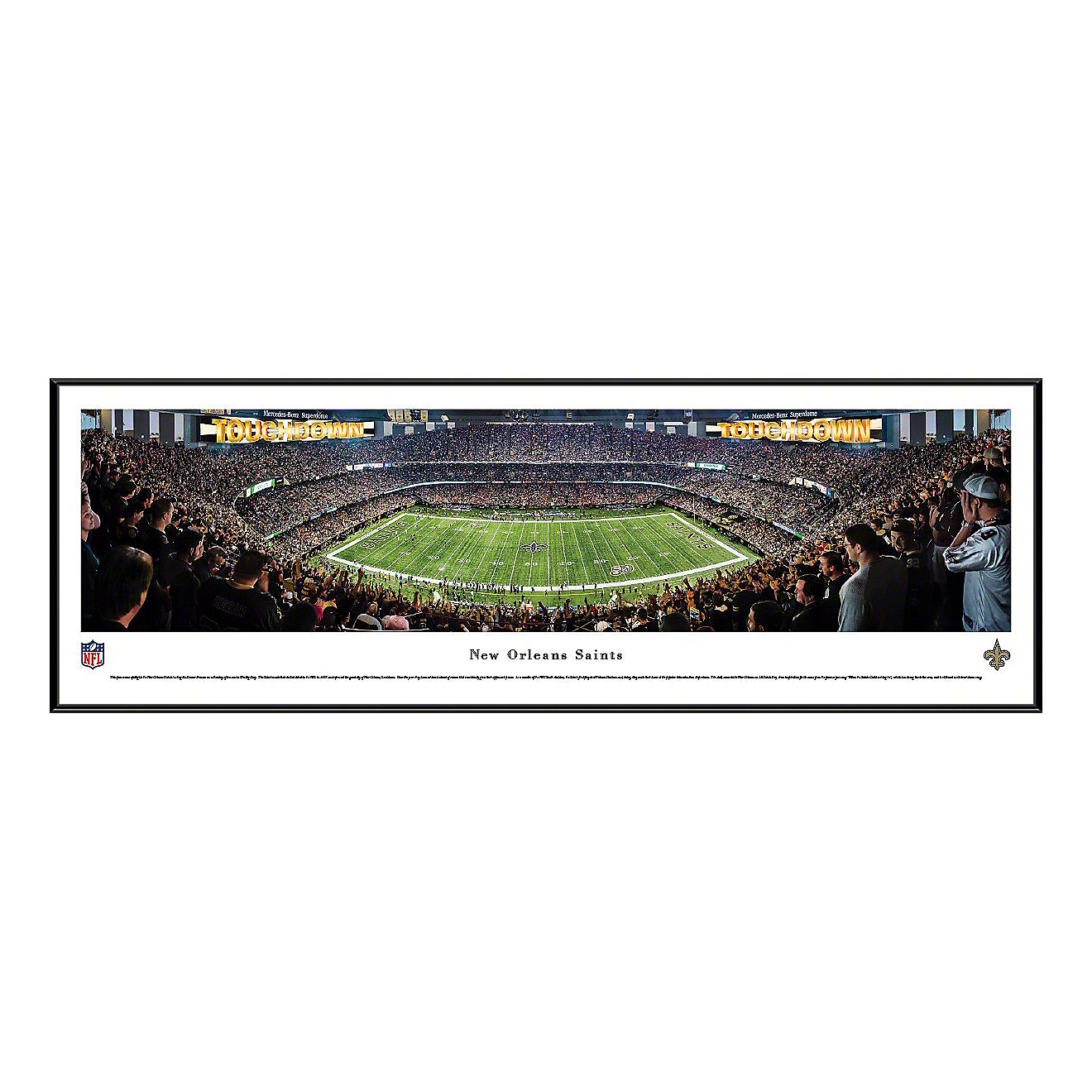 Blakeway Panoramas New Orleans Saints Mercedes-Benz Superdome Standard Framed Panoramic Print                                    - view number 1