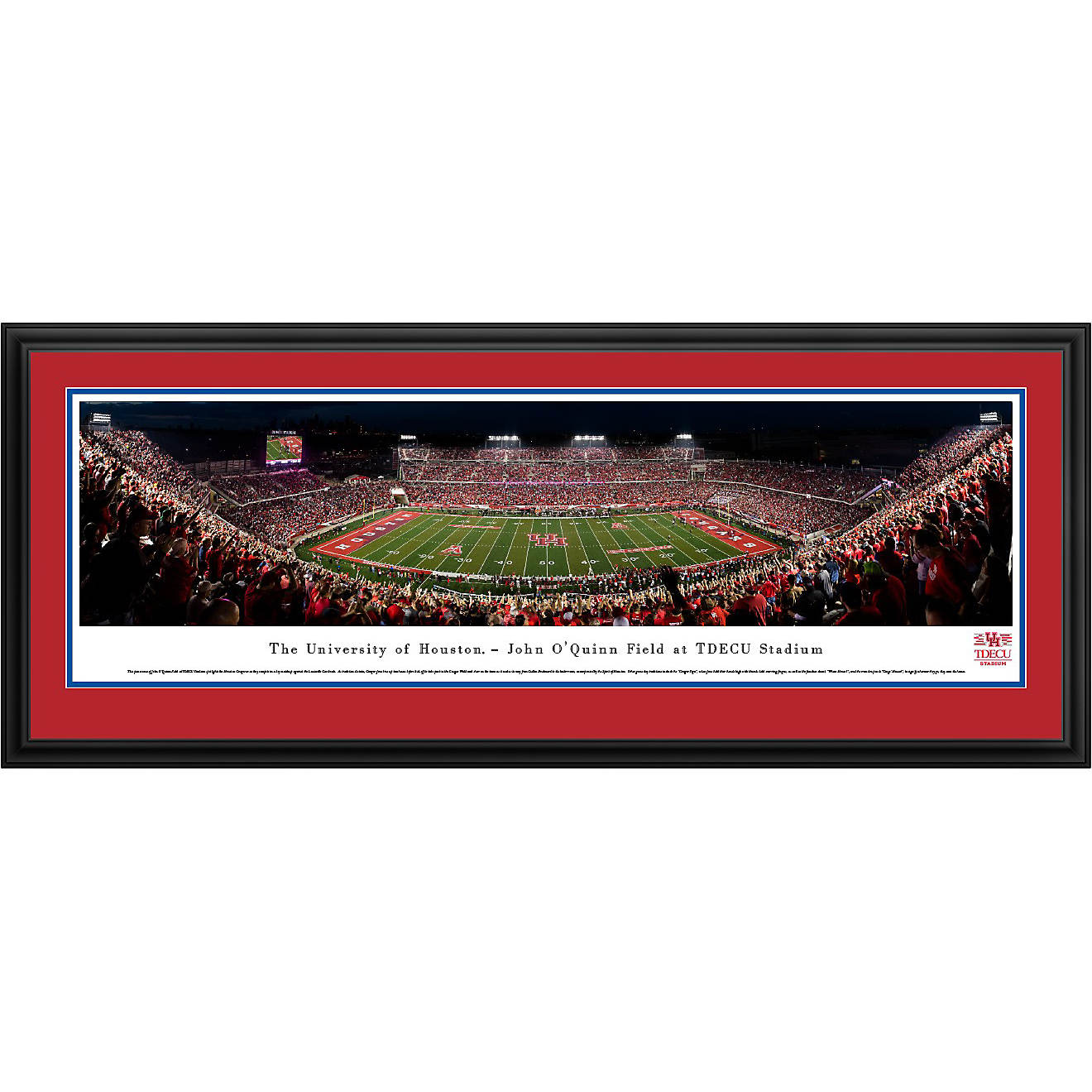 Blakeway Panoramas University of Houston TDECU Stadium Double Mat Deluxe Framed Panoramic Print                                  - view number 1