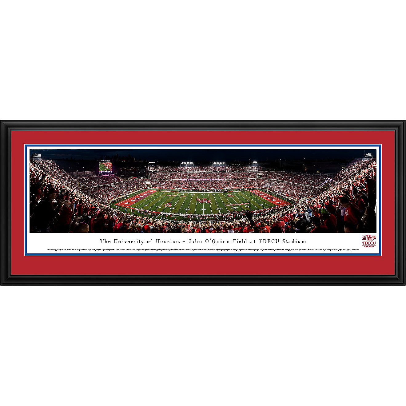 Blakeway Panoramas University of Houston TDECU Stadium Double Mat Deluxe Framed Panoramic Print                                  - view number 1