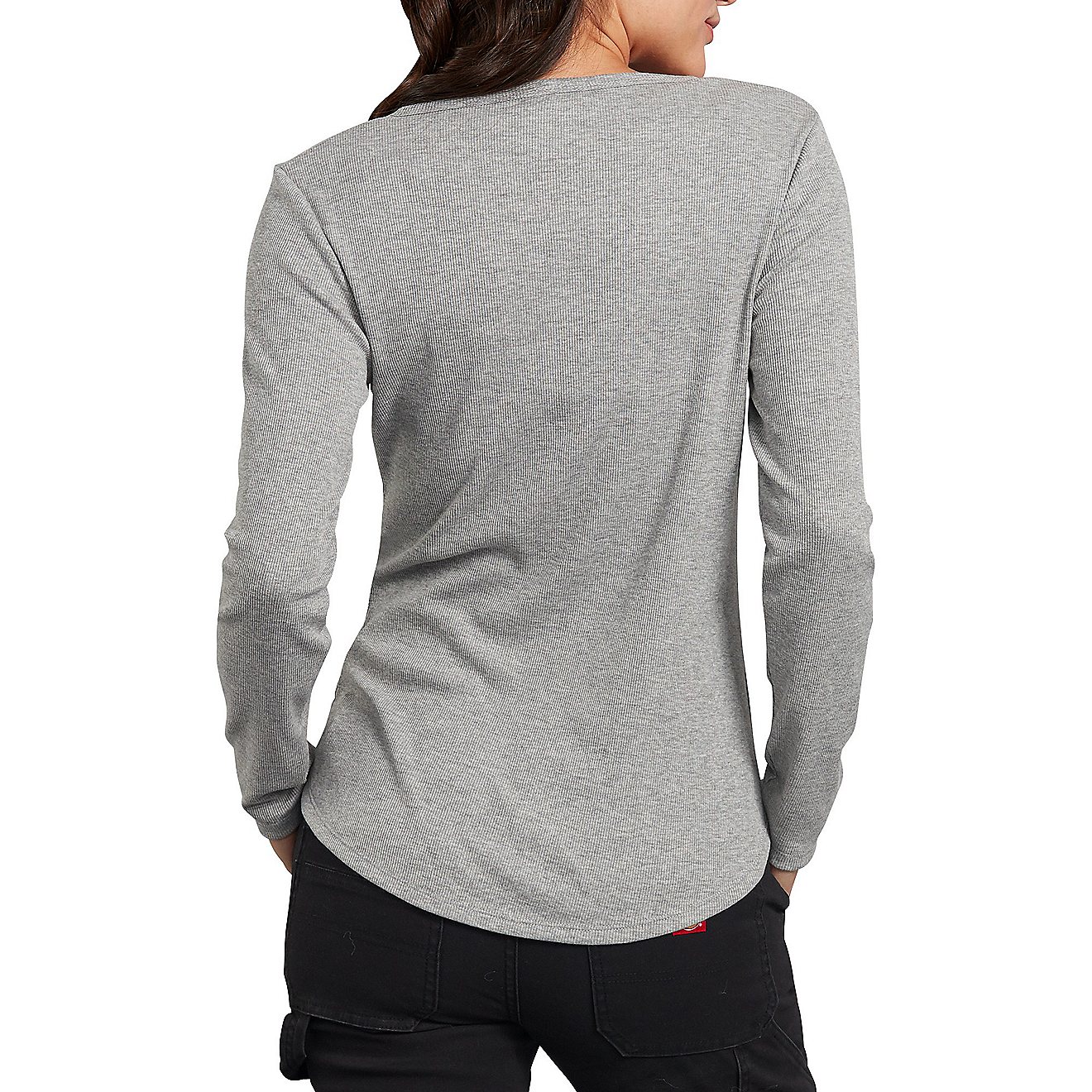 Dickies Women's Plus Size Long Sleeve Henley Shirt                                                                               - view number 2
