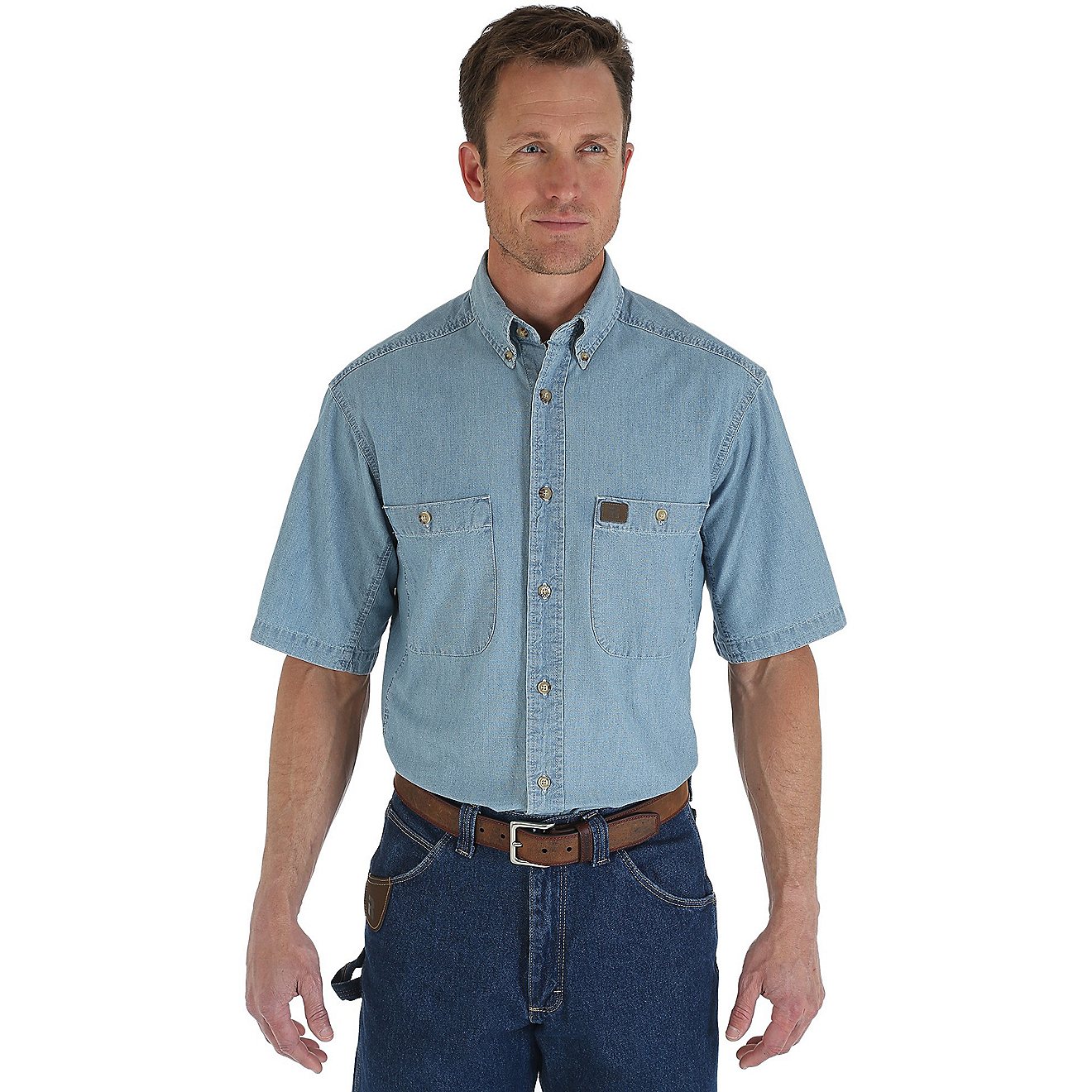 Wrangler Men's Riggs Workwear Chambray Button Down Work Shirt                                                                    - view number 1