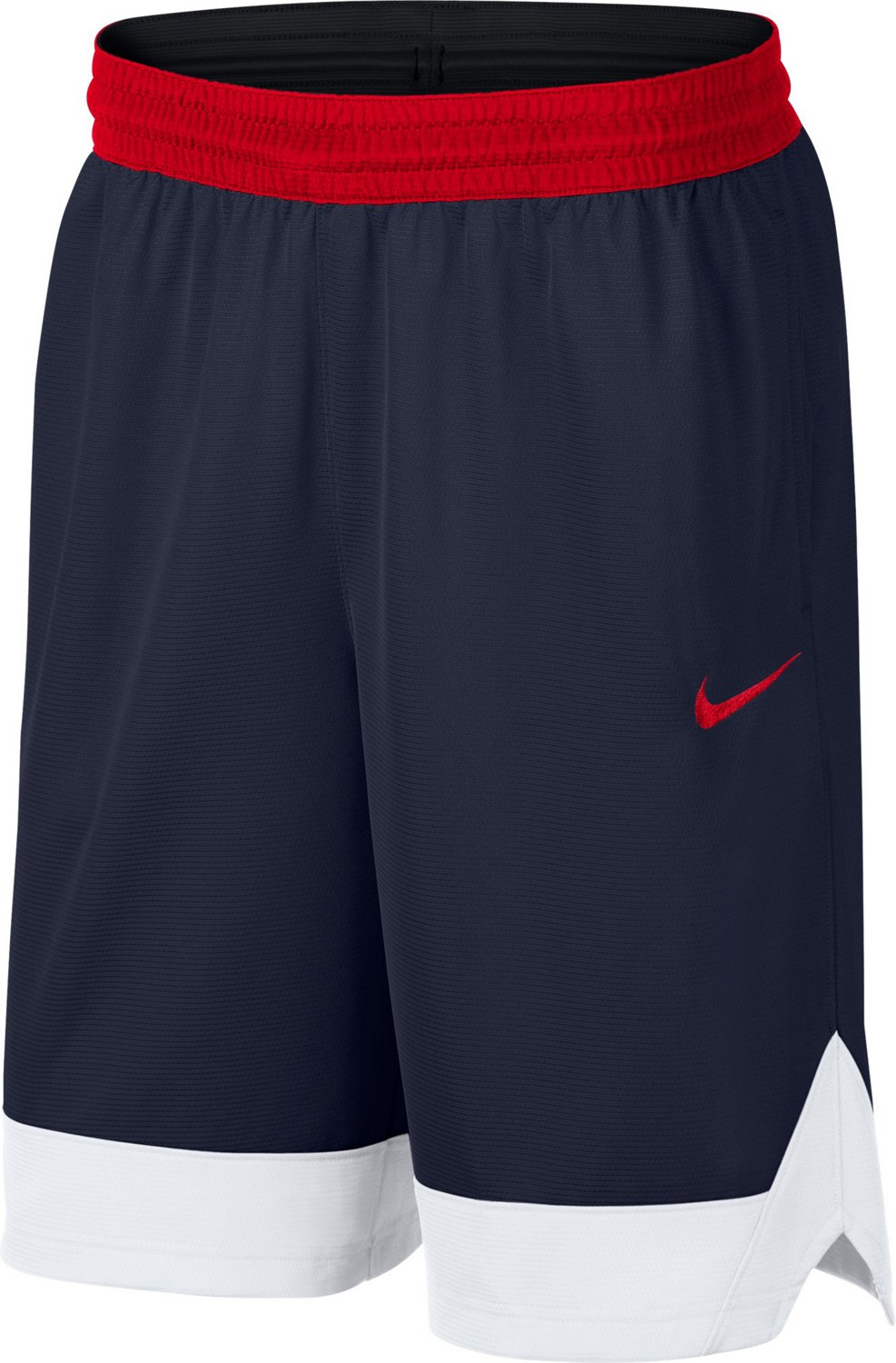 red white and blue athletic shorts