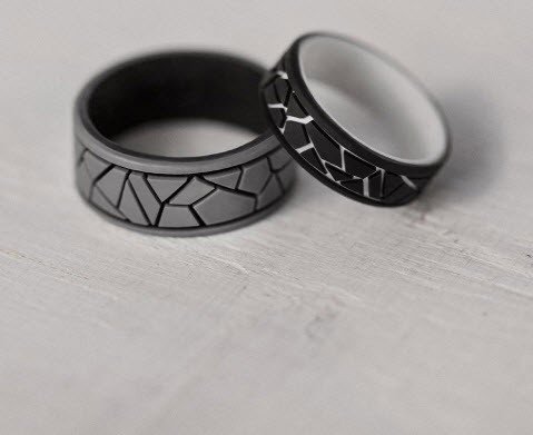 Qalo Men S Strata Dale And Amy Silicone Wedding Ring Academy