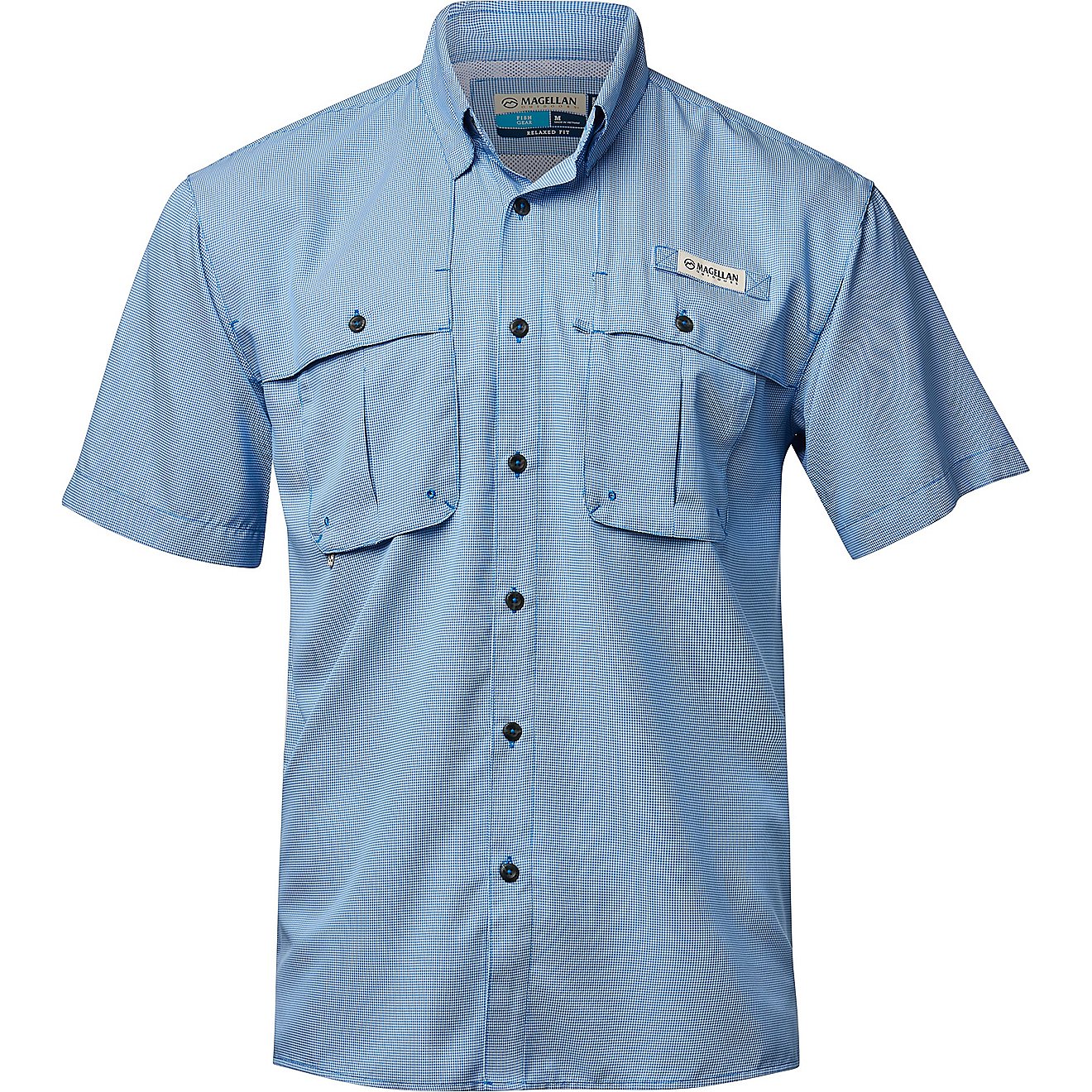 Magellan Outdoors Men's Aransas Pass Mini Check Short Sleeve Shirt                                                               - view number 1