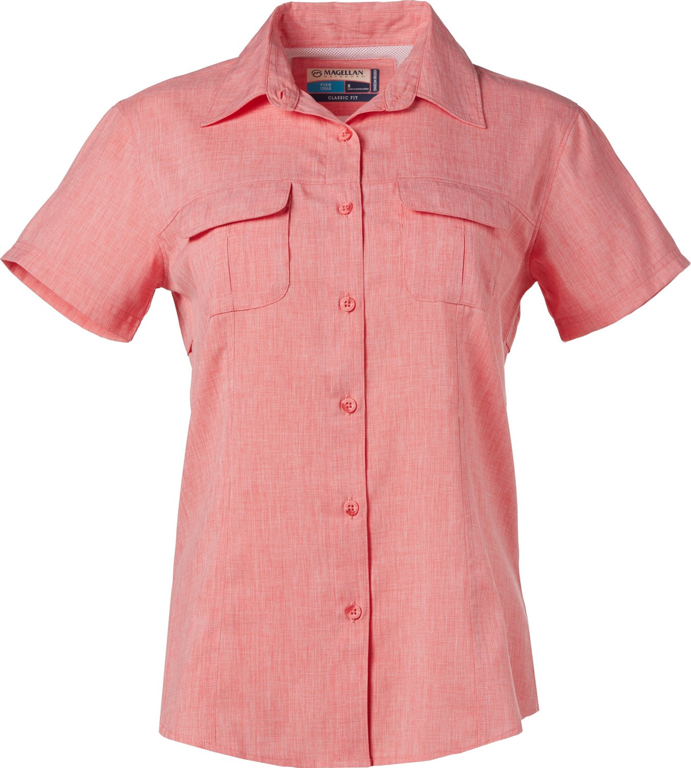 Chemise Magellan Pour Femme - Taille M - Gris - Manches Courtes - Boutons