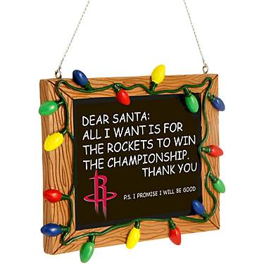Forever Collectibles Houston Rockets Chalkboard Sign Ornament                                                                   
