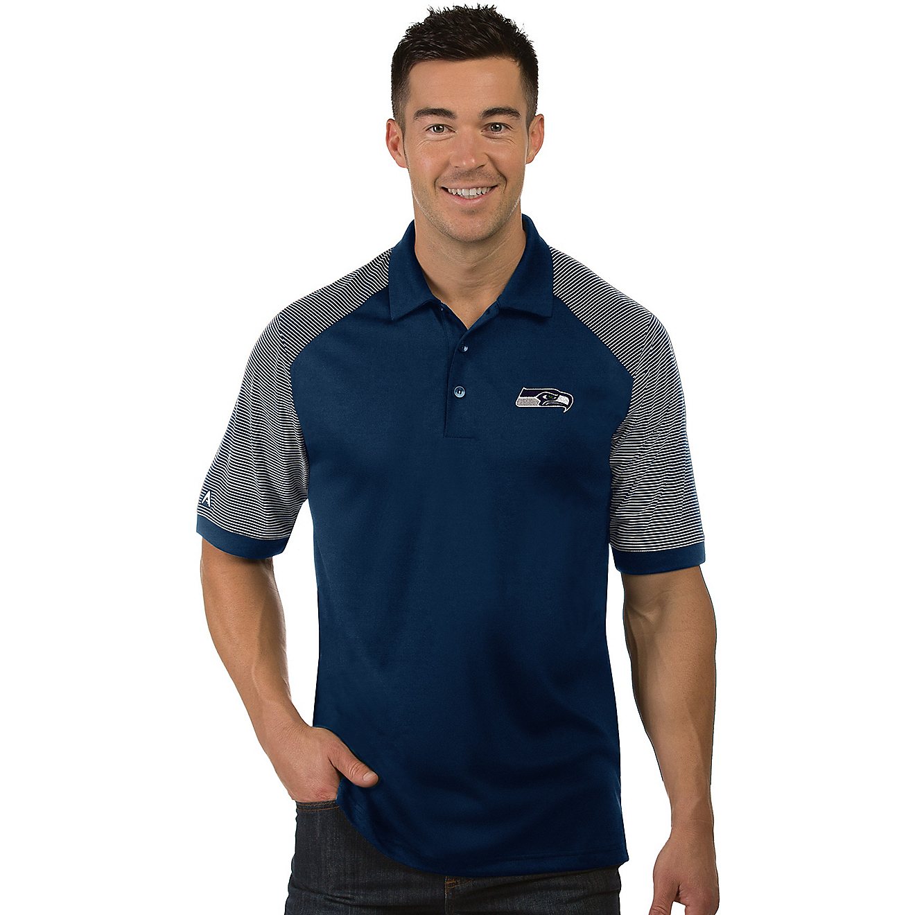 Antigua Men's Seattle Seahawks Engage Polo Shirt                                                                                 - view number 1