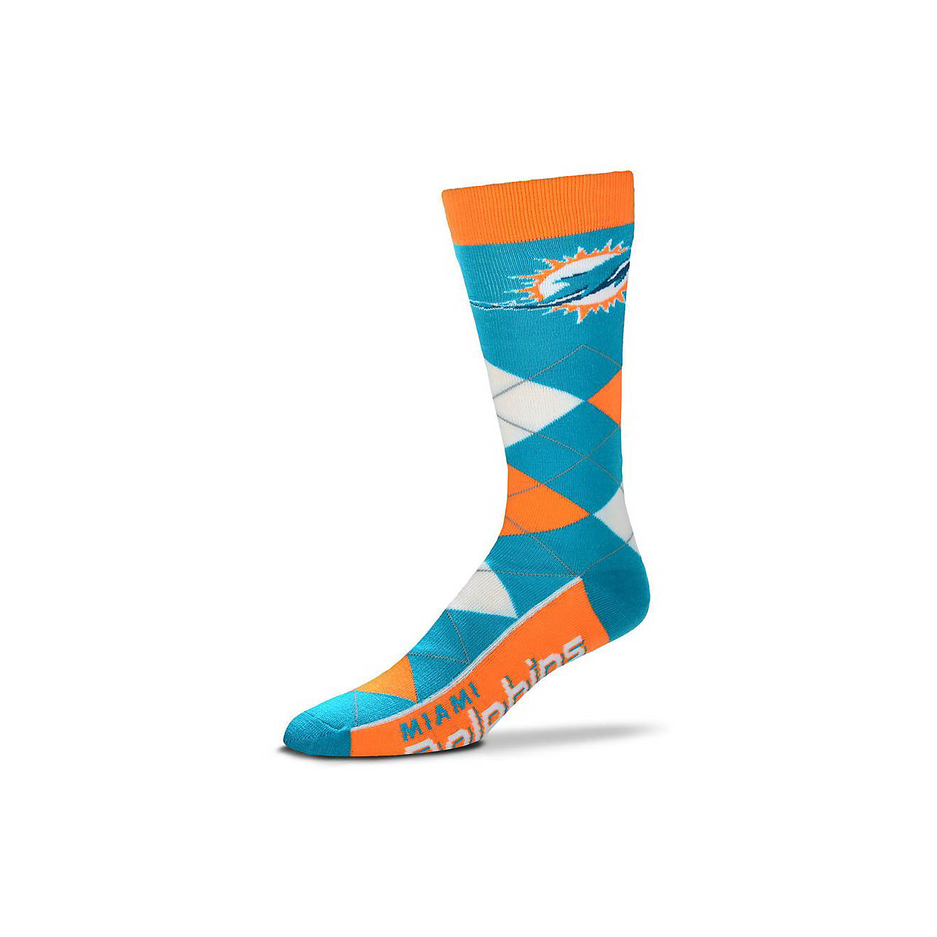 For Bare Feet Miami Dolphins Argyle Knee-High Socks                                                                              - view number 1