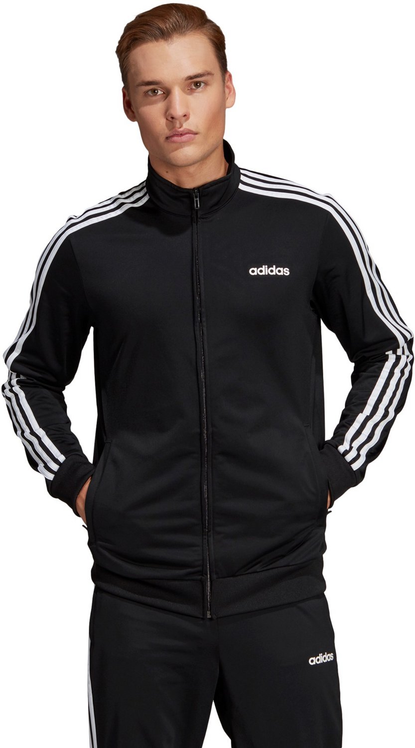 adidas jacket black with white stripes