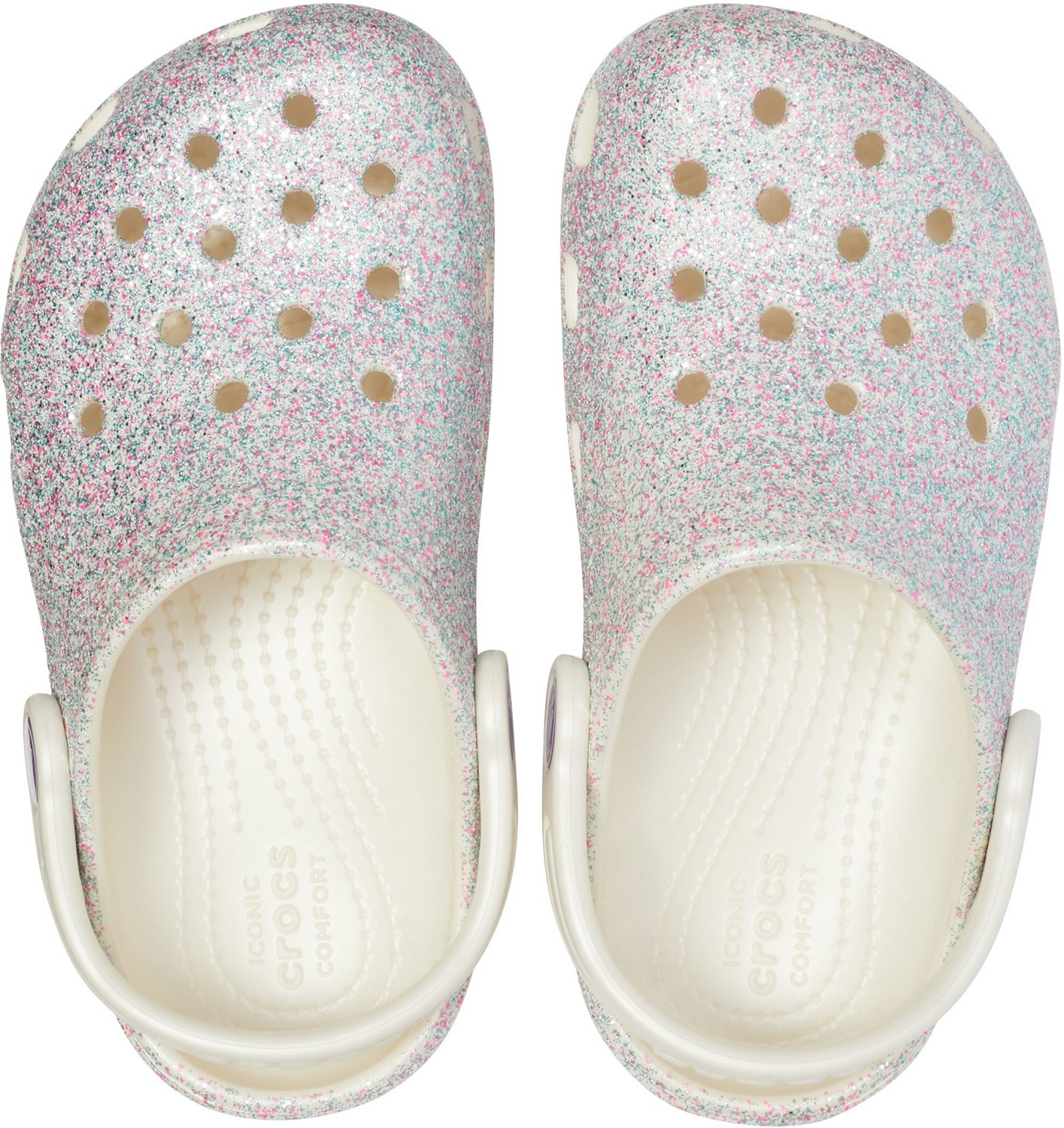 purple sparkle crocs