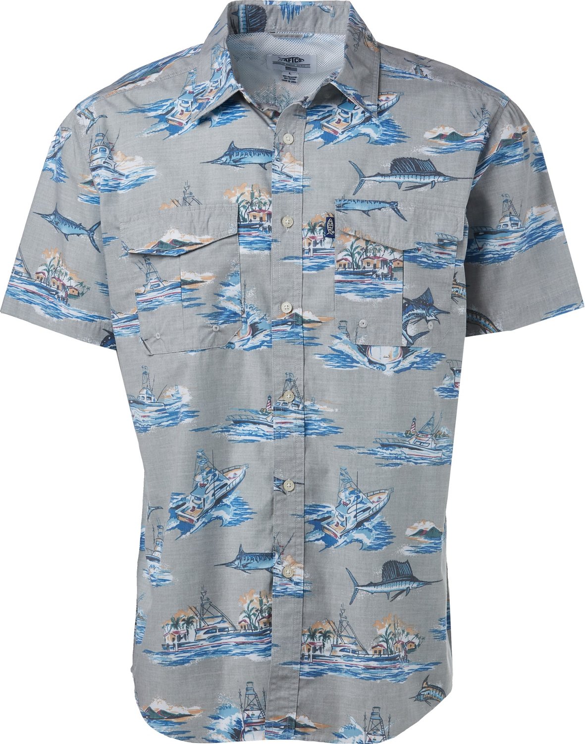AFTCO Bluewater Men's Boatbar Technical Buttondown Shirt Academy