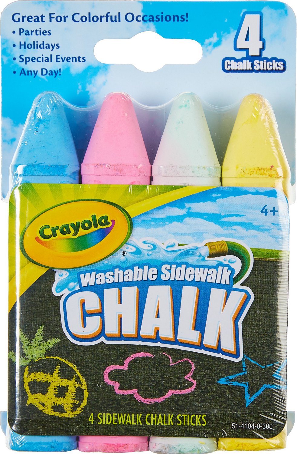 Crayola Washable Sidewalk Chalk 4Pack Academy