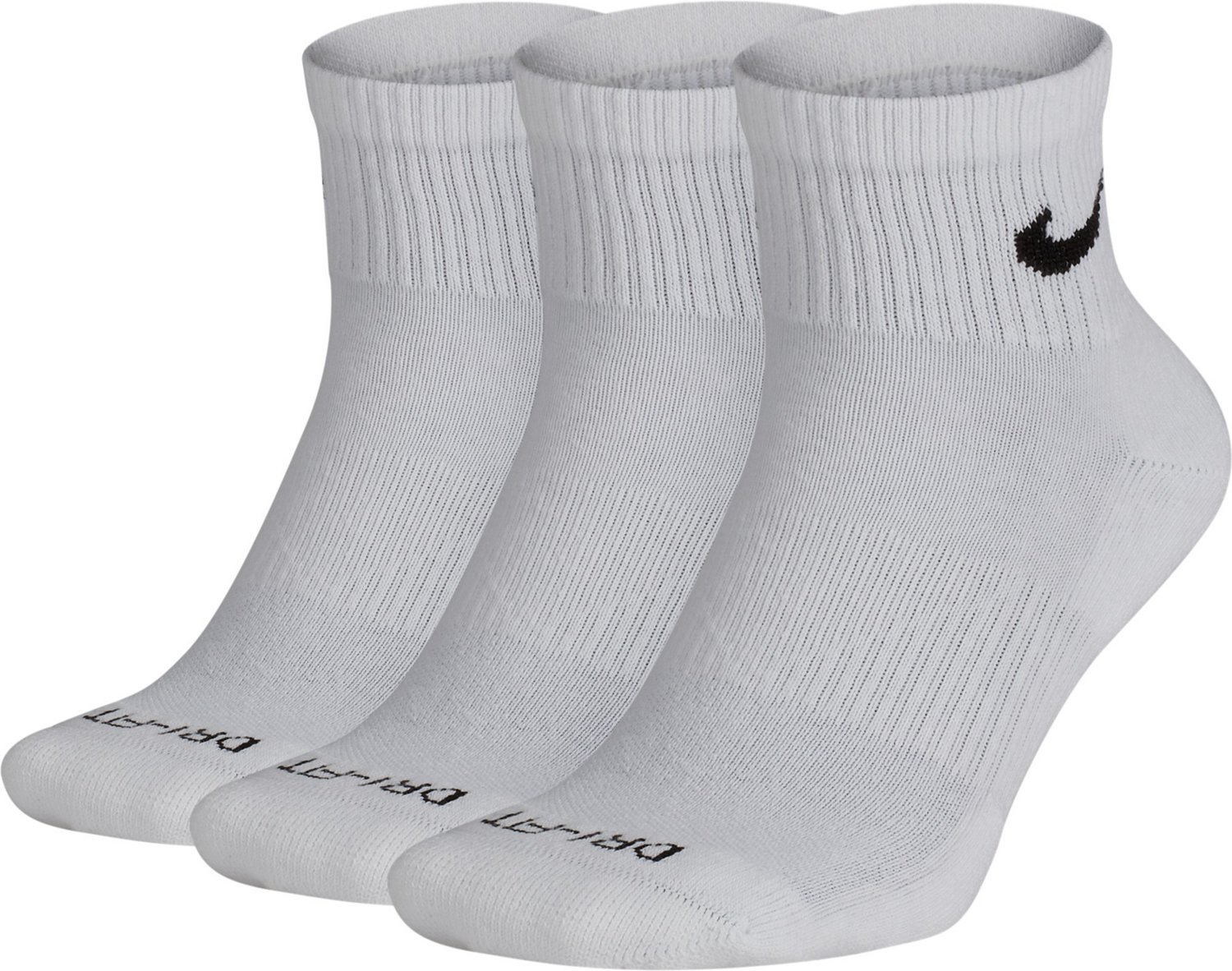 nike men's white quarter socks