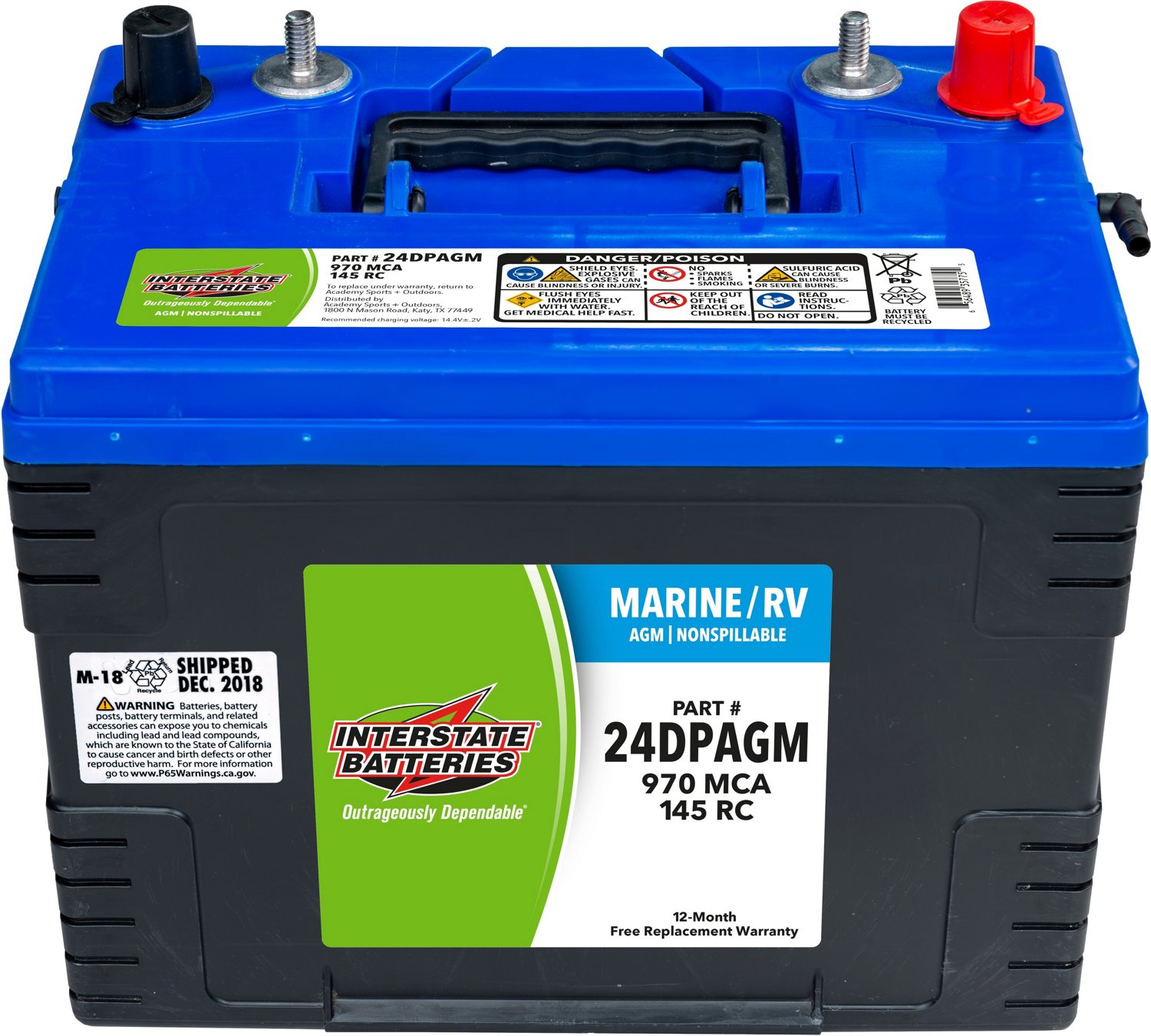 Interstate Batteries 970 Marine Cranking Amp Dual Purpose AGM Battery Academy