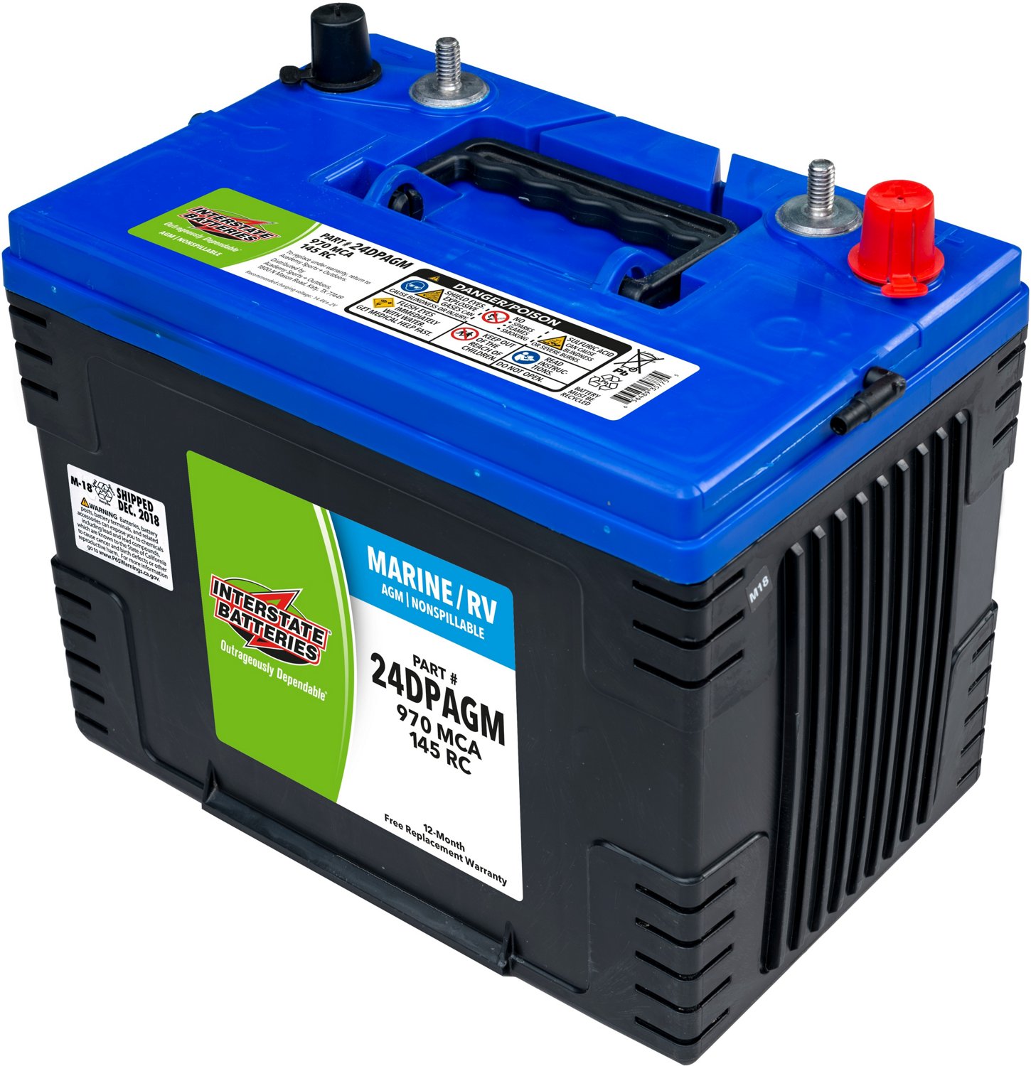 Interstate Batteries 970 Marine Cranking Amp Dual Purpose AGM Battery Academy