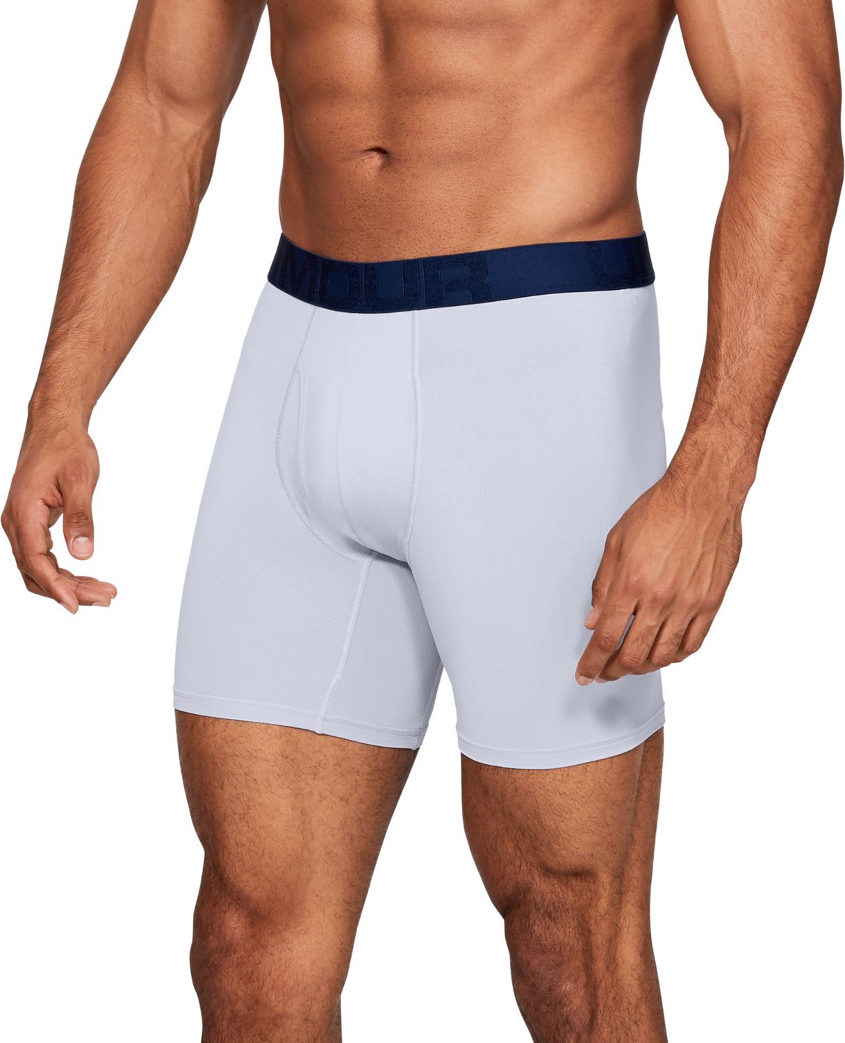 Under Armour Men's Tech Mesh Boxerjack Briefs 6 in 2Pack Academy