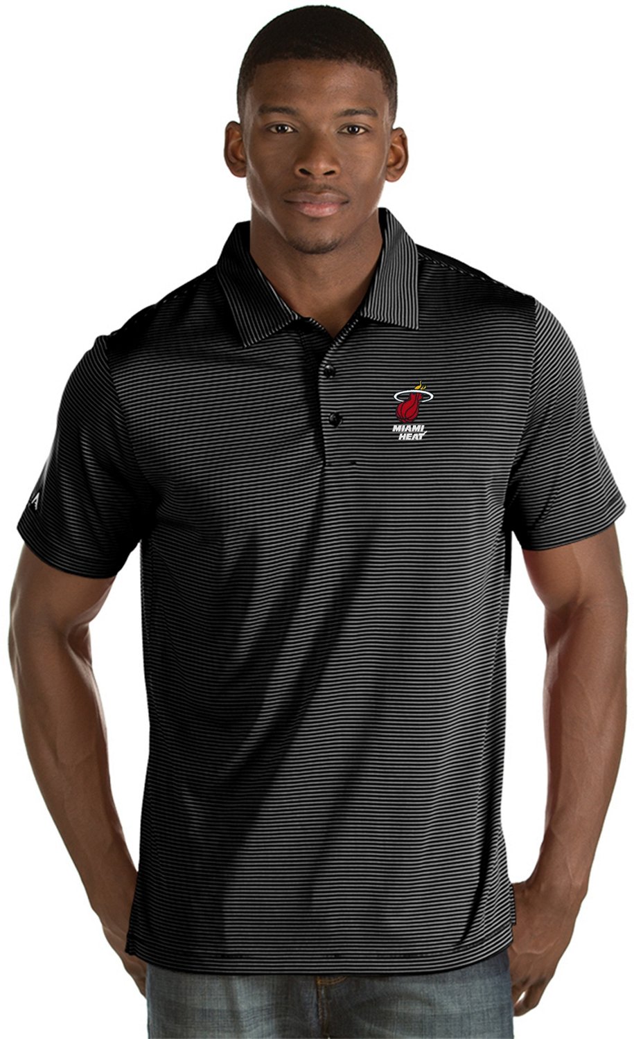 Antigua Men's Miami Heat Quest Polo Shirt | Academy