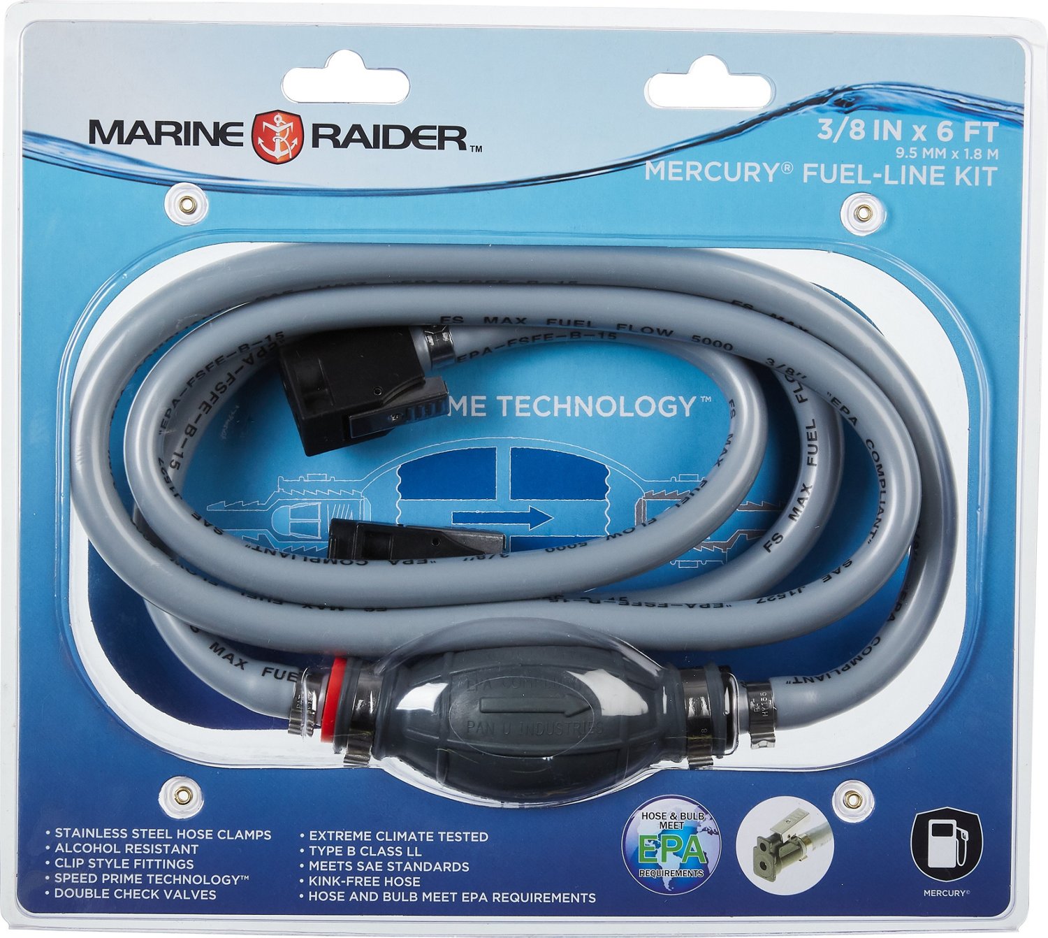 Marine Raider 3/8 in x 6 ft Mercury Fuel Line Academy
