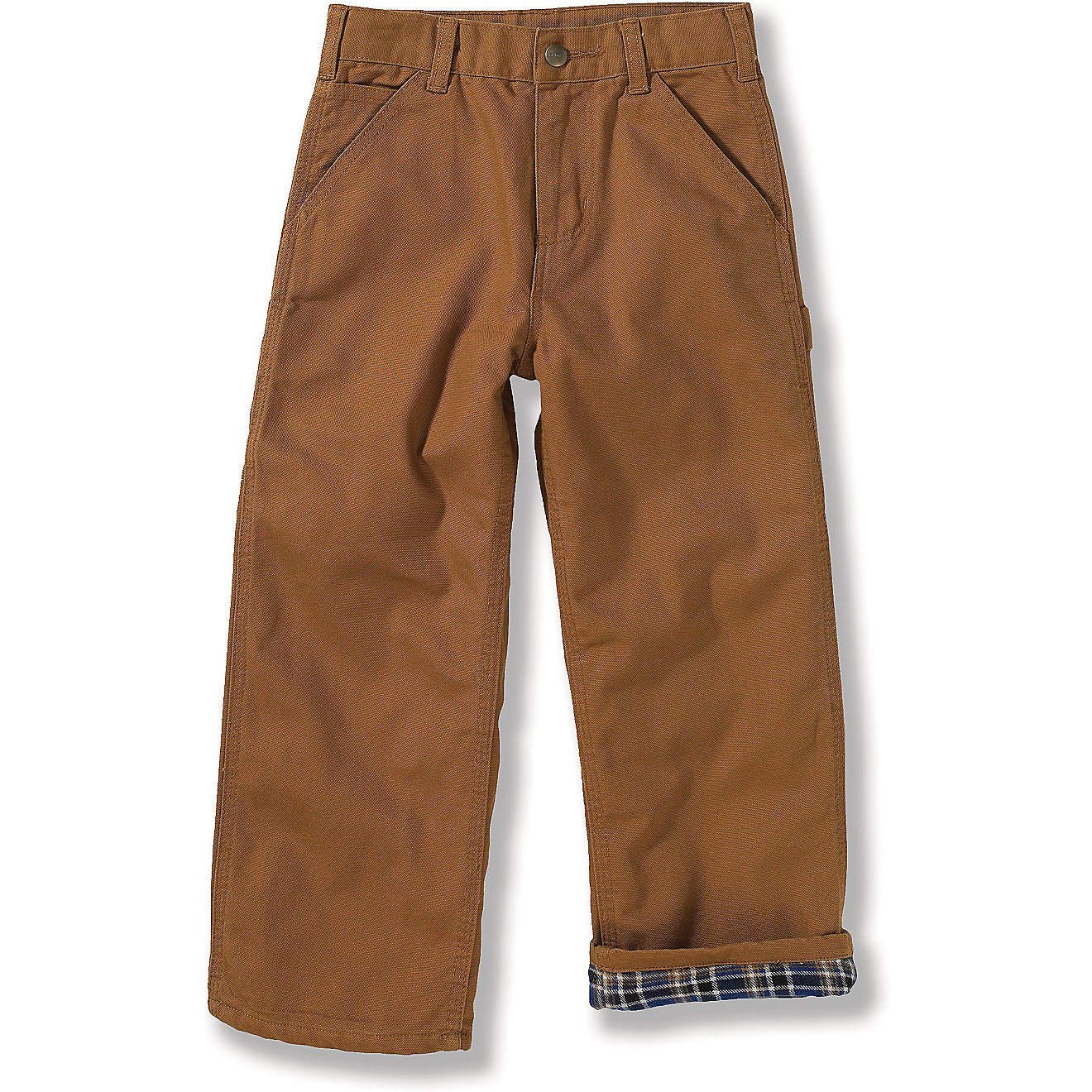 Carhartt Boys' Flannel-Lined Canvas Dungaree Pants                                                                               - view number 1