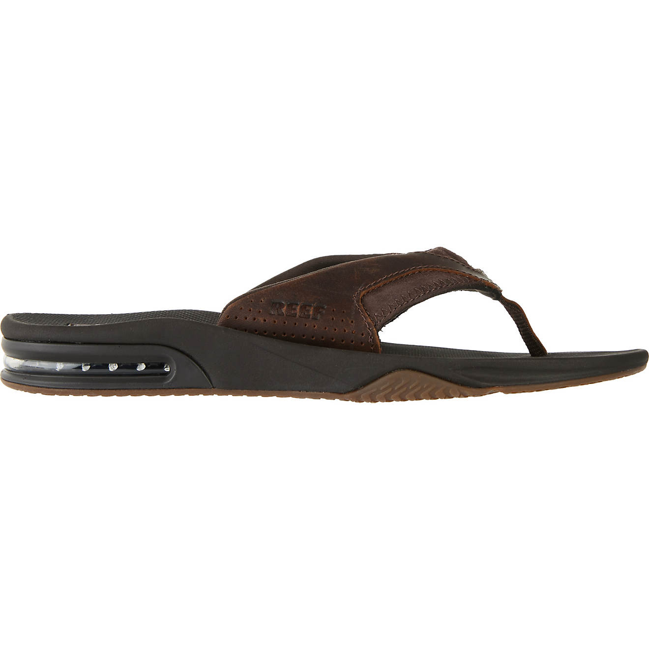 Reef LEATHER FANNING Brown Bottle Opener Signature Arch Support Men's Sandals 