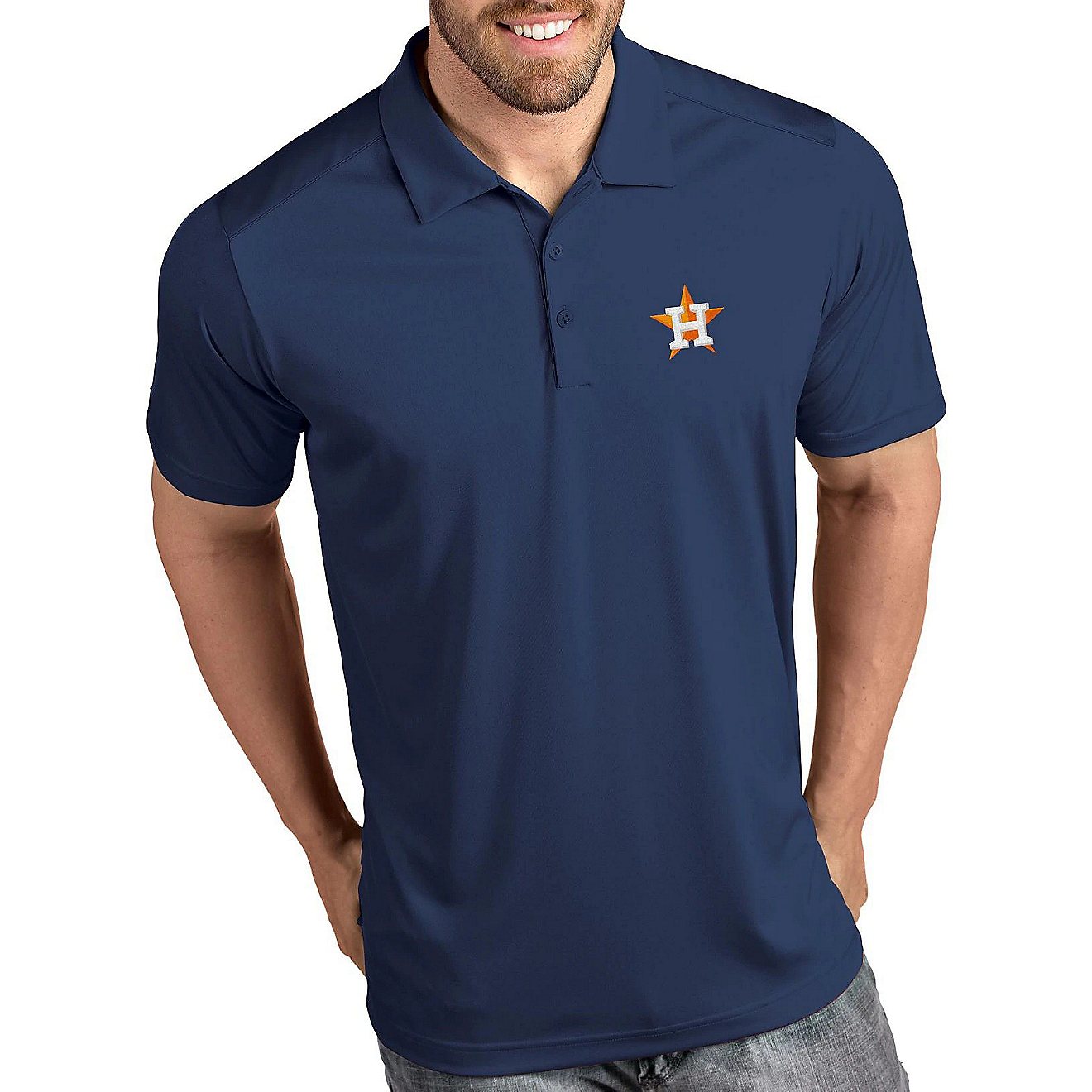 Antigua Men's Houston Astros Tribute Polo Shirt                                                                                  - view number 1