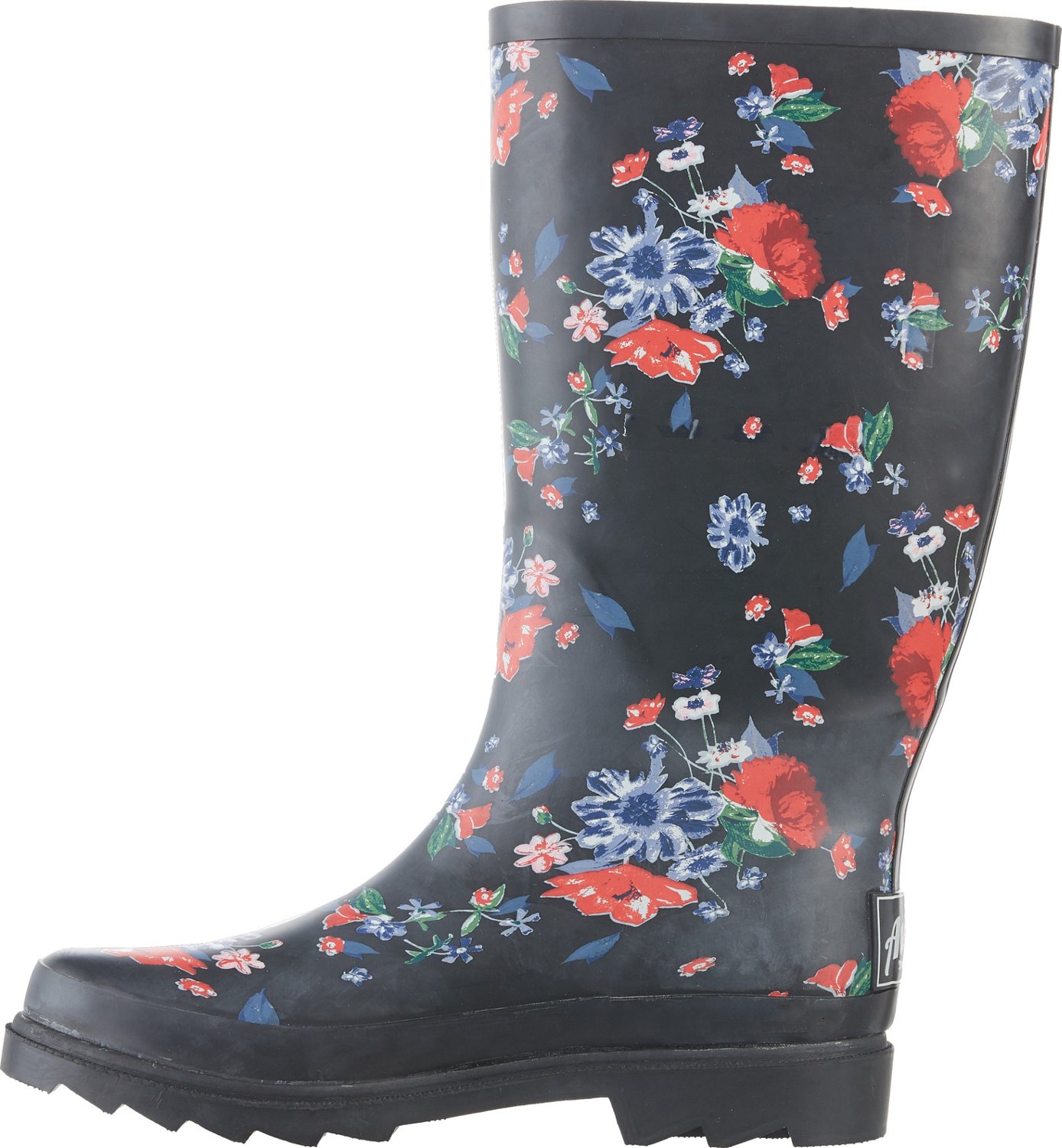Austin Trading Co. Women's Black Floral Rubber Boots | Academy