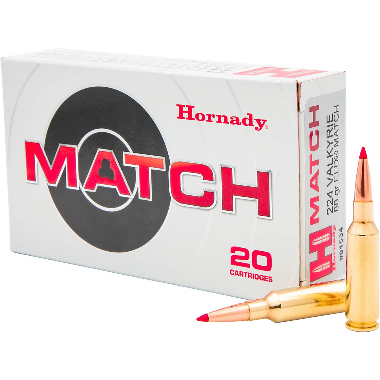 Hornady ELD Match .224 Valkyrie 88-Grain Rifle Ammunition - 20 Rounds                                                            - view number 1
