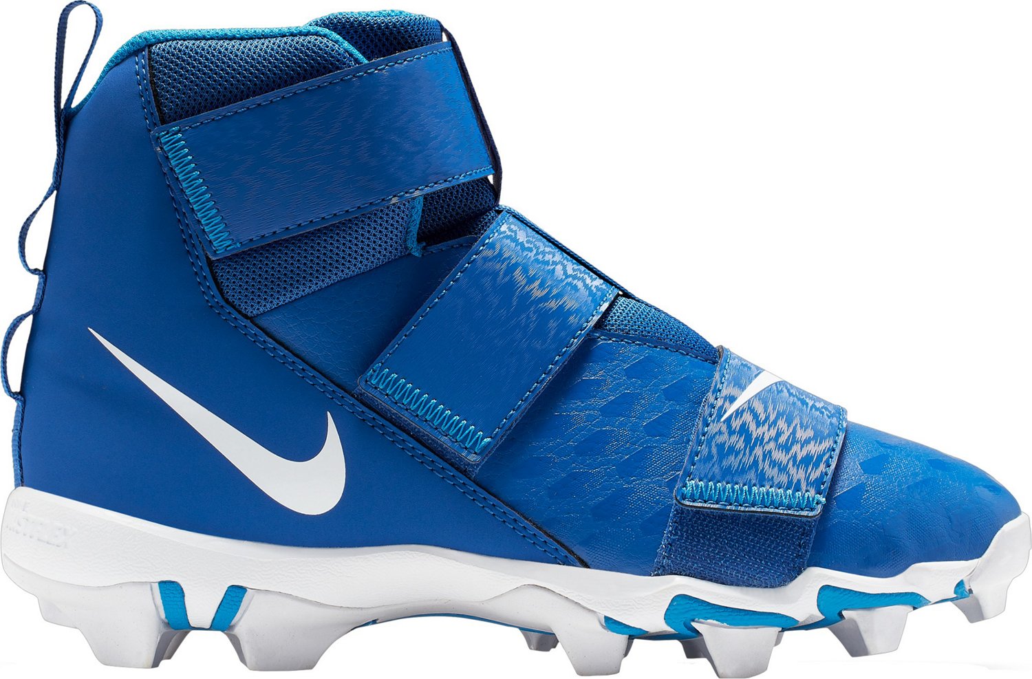 blue and white youth football cleats