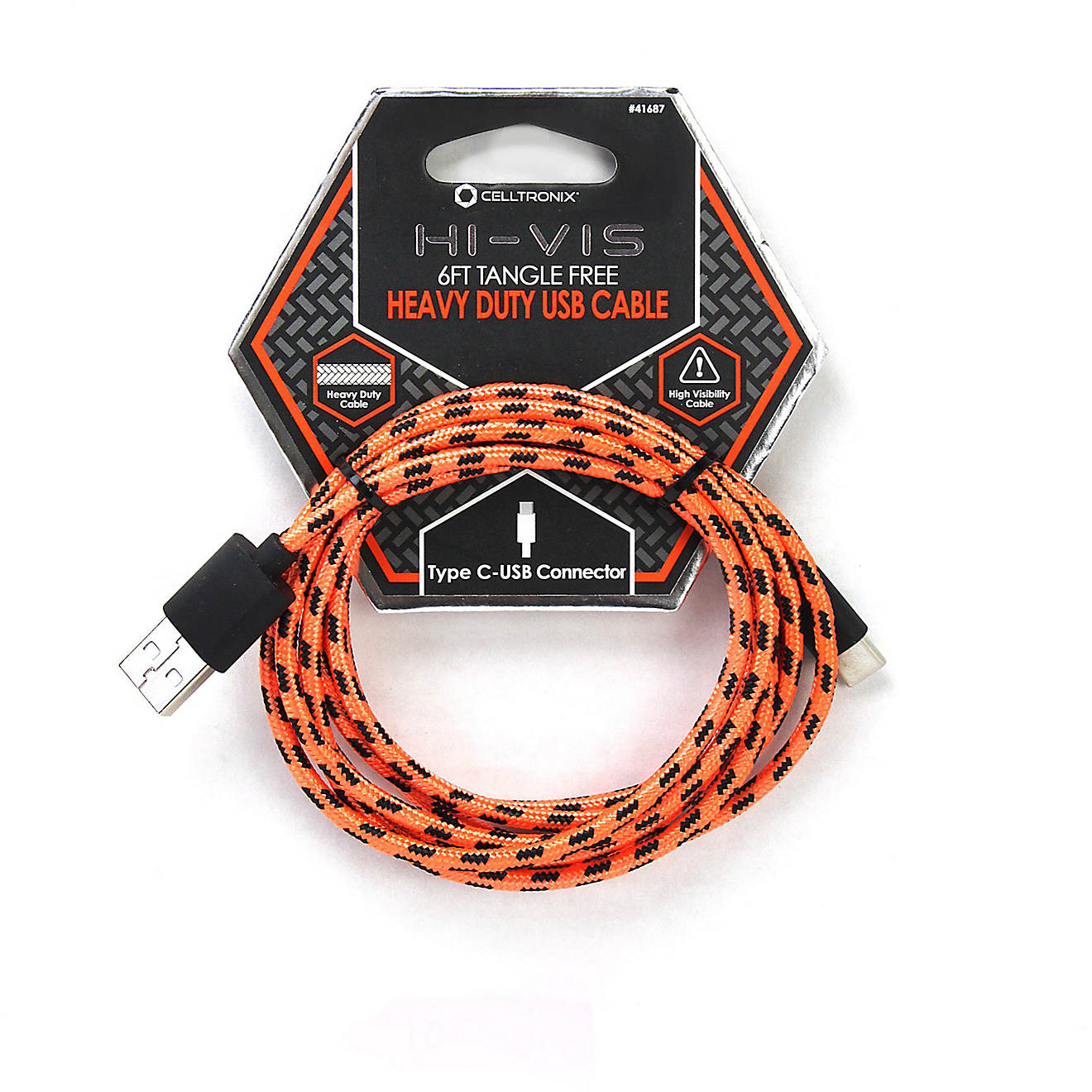 PUGS Celltronix Titanium USB Type-C 6 ft Braided Cable                                                                           - view number 1