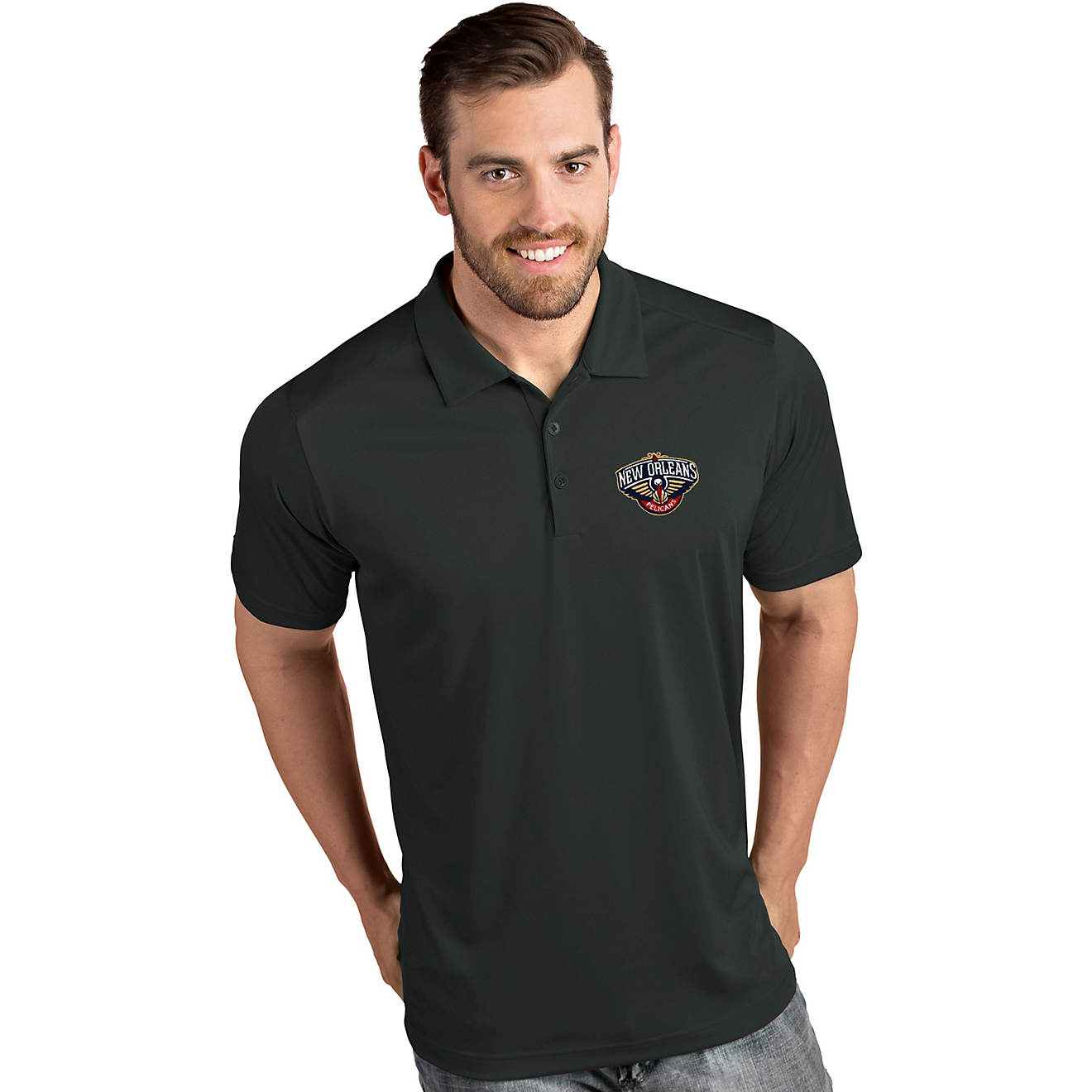 Antigua Men's New Orleans Pelicans Tribute Polo Shirt                                                                            - view number 1