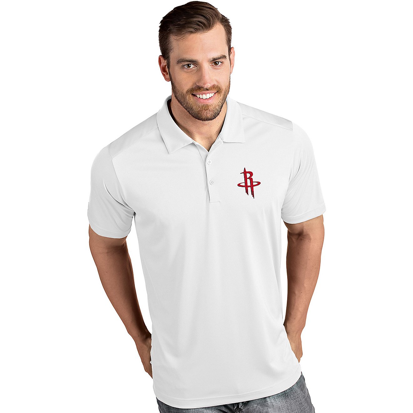 Antigua Men's Houston Rockets Tribute Polo Shirt                                                                                 - view number 1