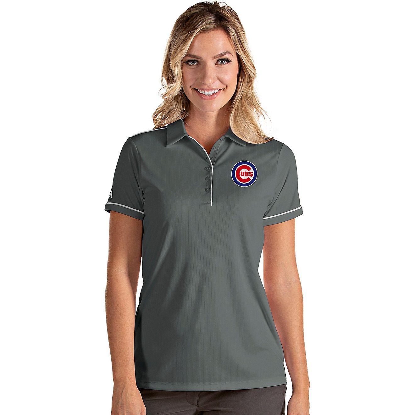 Antigua Women's Chicago Cubs Salute Short Sleeve Polo                                                                            - view number 1