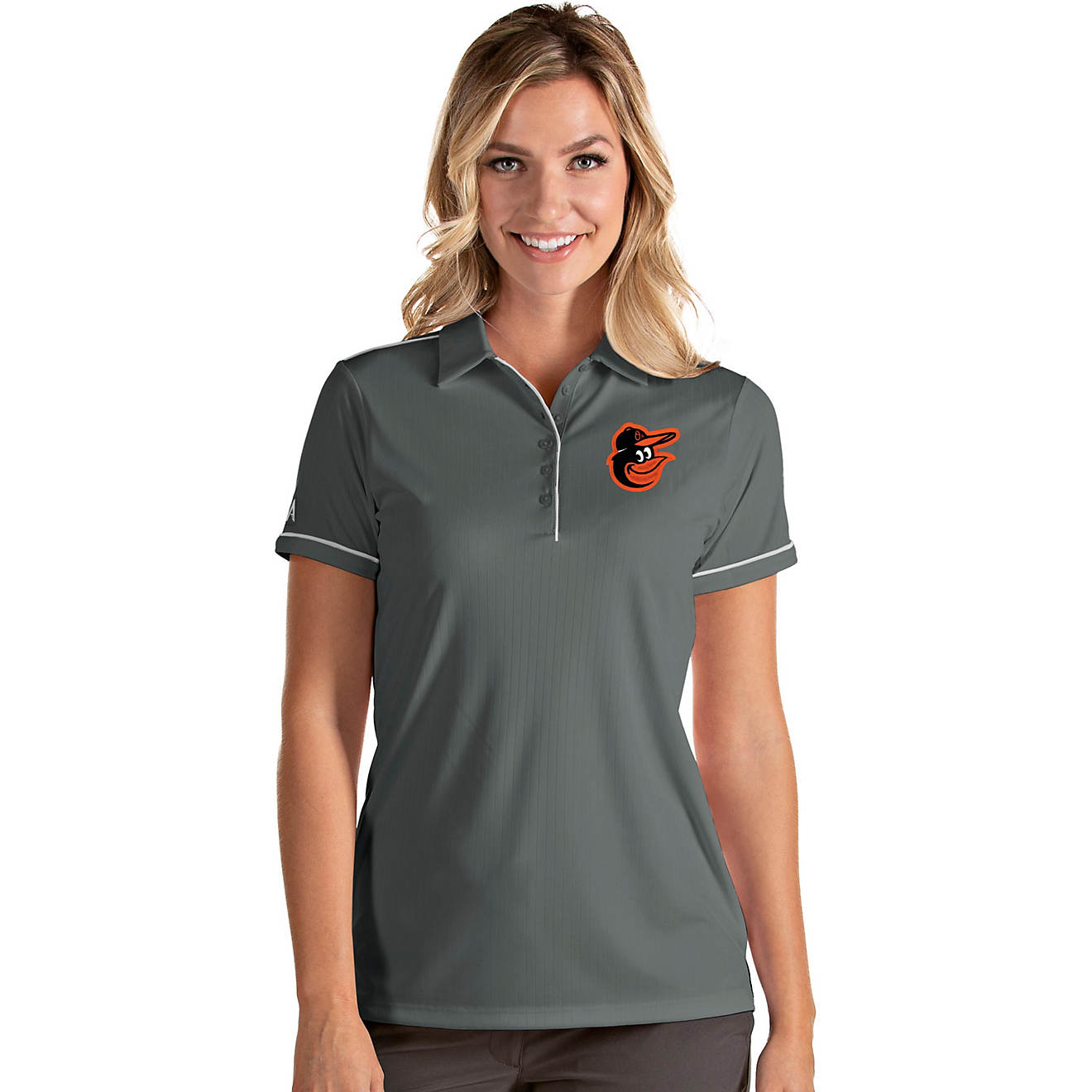 Antigua Women's Baltimore Orioles Salute Short Sleeve Polo                                                                       - view number 1